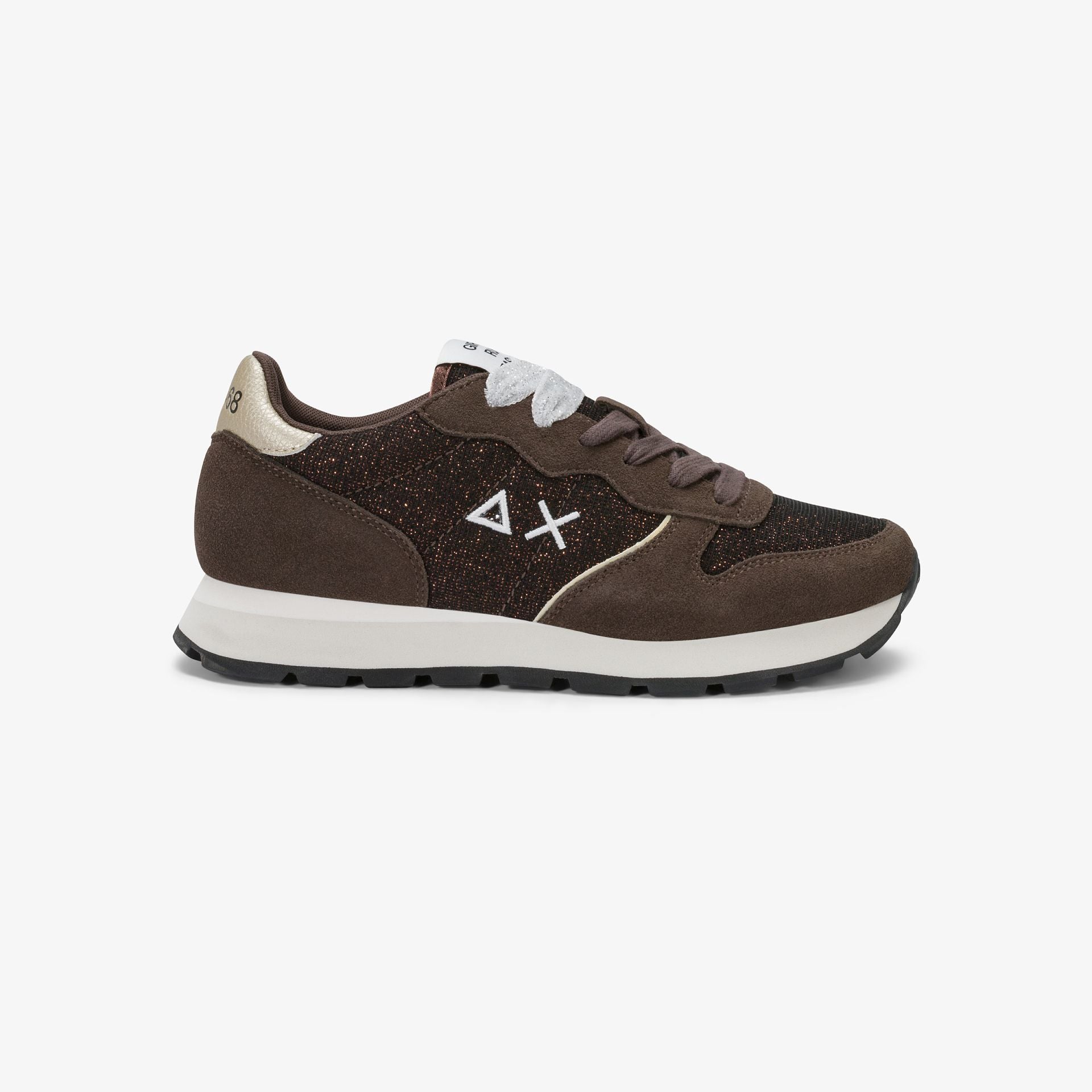 SUN68 SNEAKERS DONNA ALLY GLITTER MARRONE