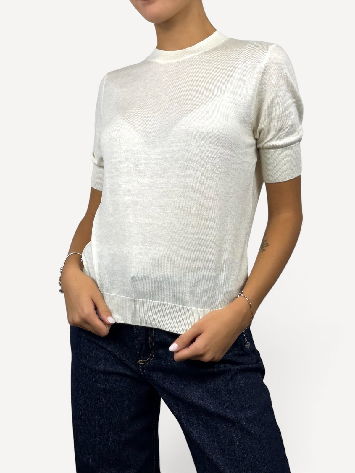 SUSY MIX MAGLIA PARICOLLO PANNA