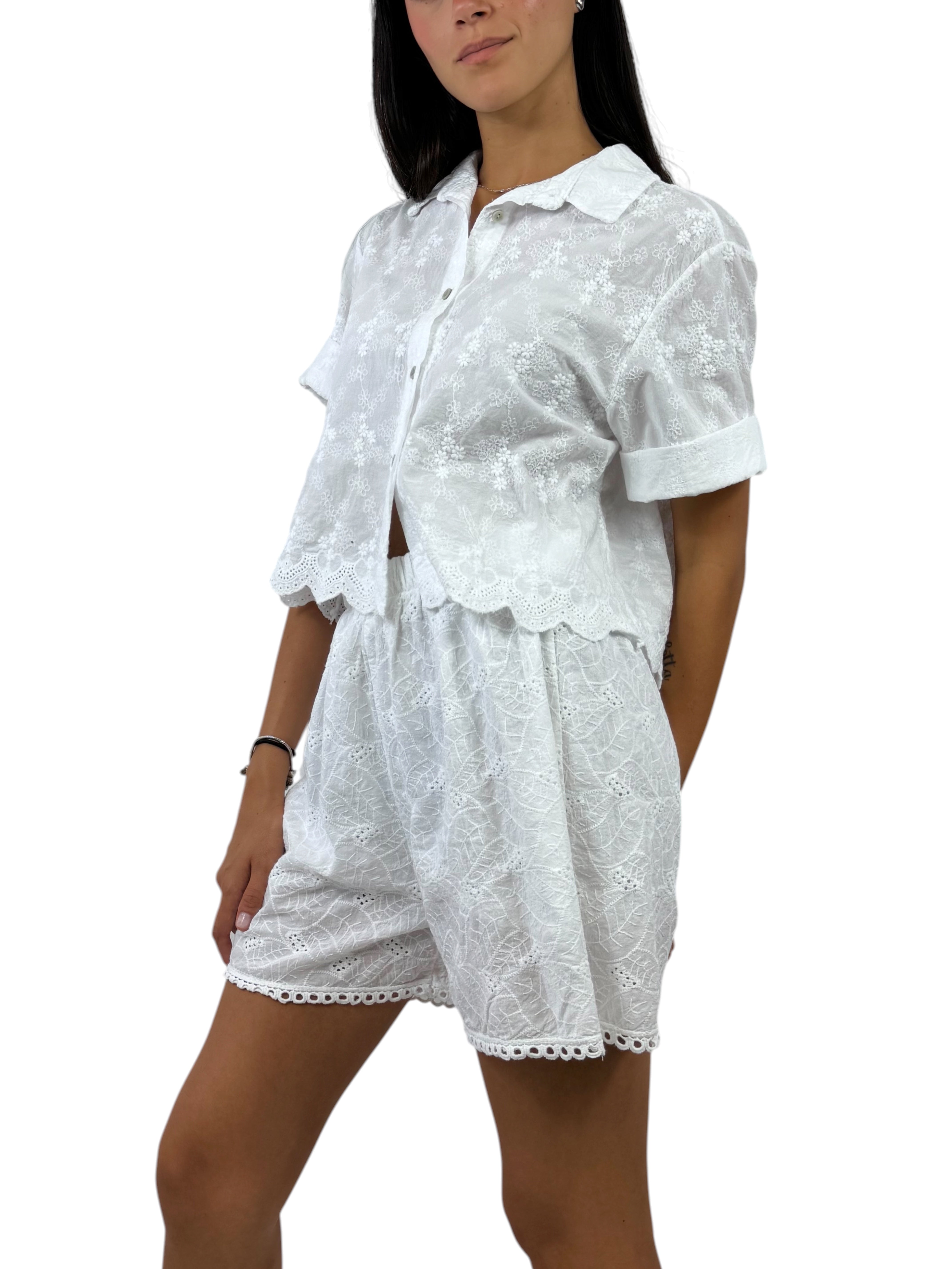 CECILE CAMICIA RICAMATA BIANCA