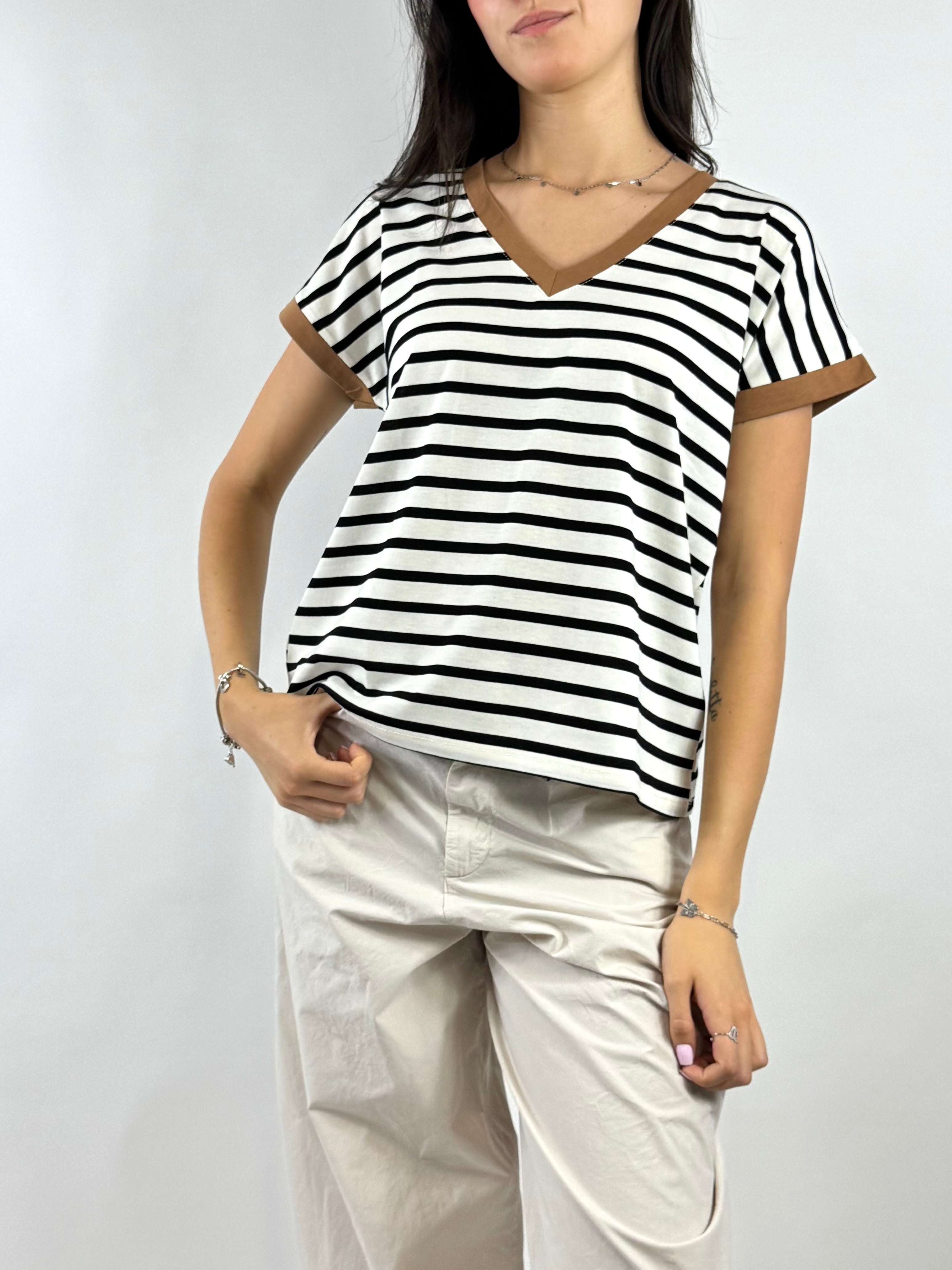 SUSY MIX T-SHIRT RIGHE NERO