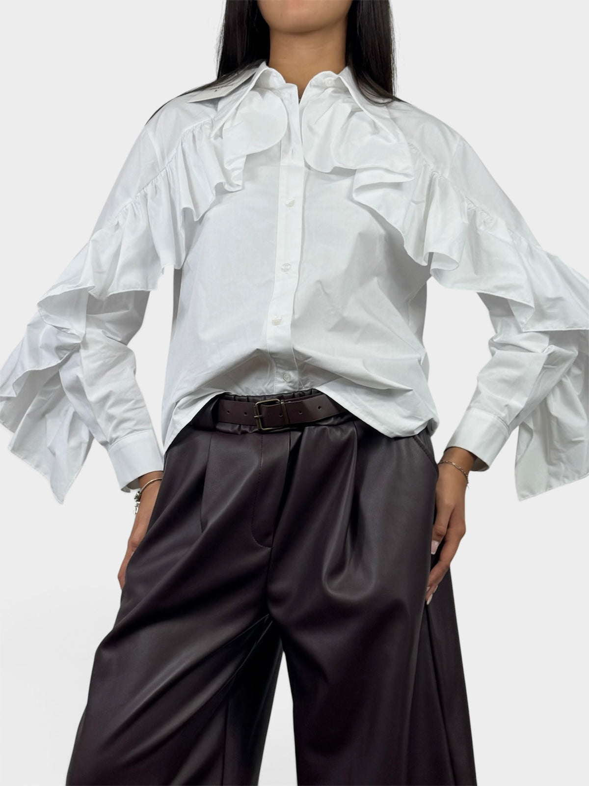 SUSY MIX CAMICIA ROUCHES BIANCA