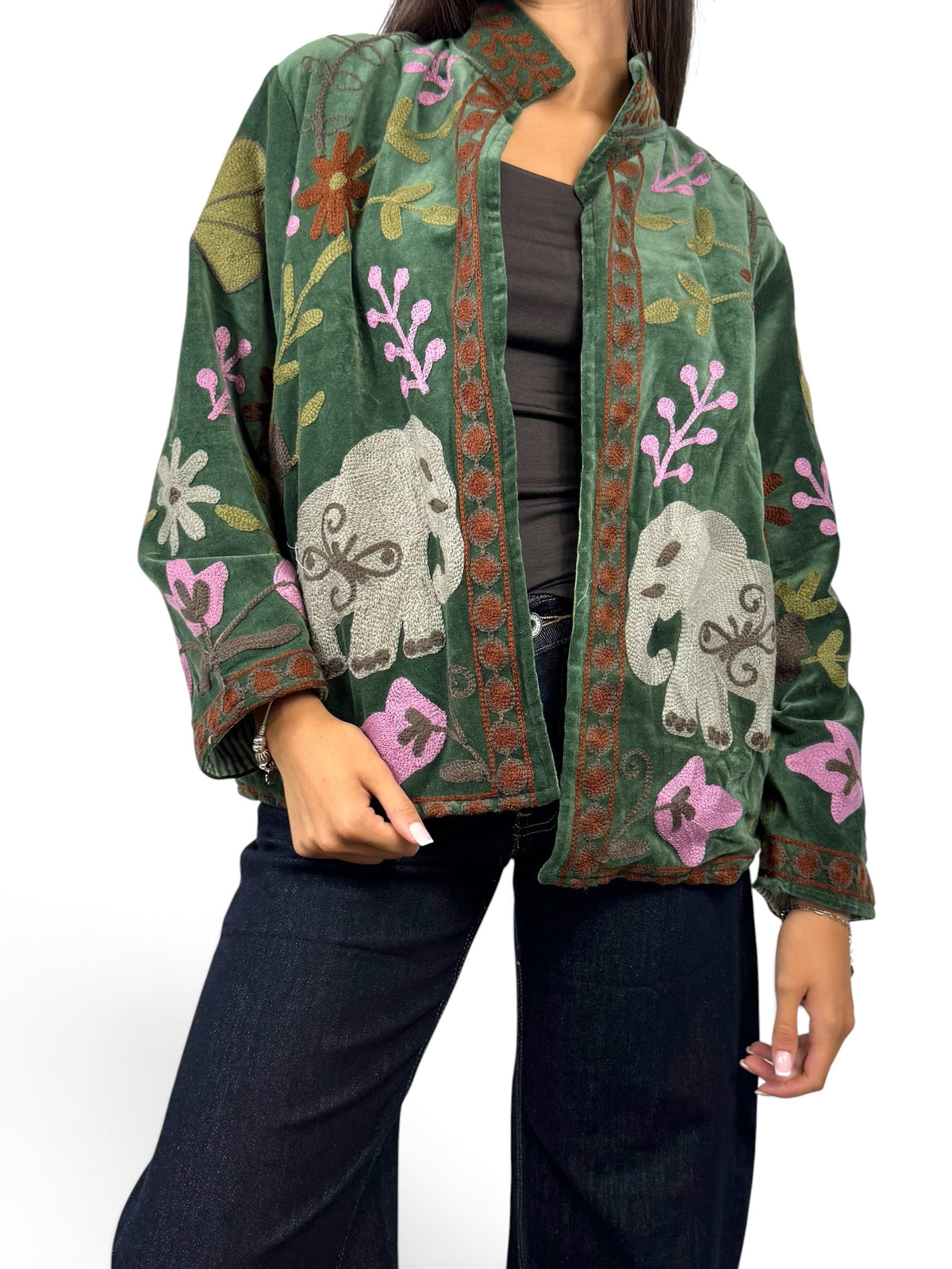 CECILE GIACCA SUZANI VERDE MARRONE