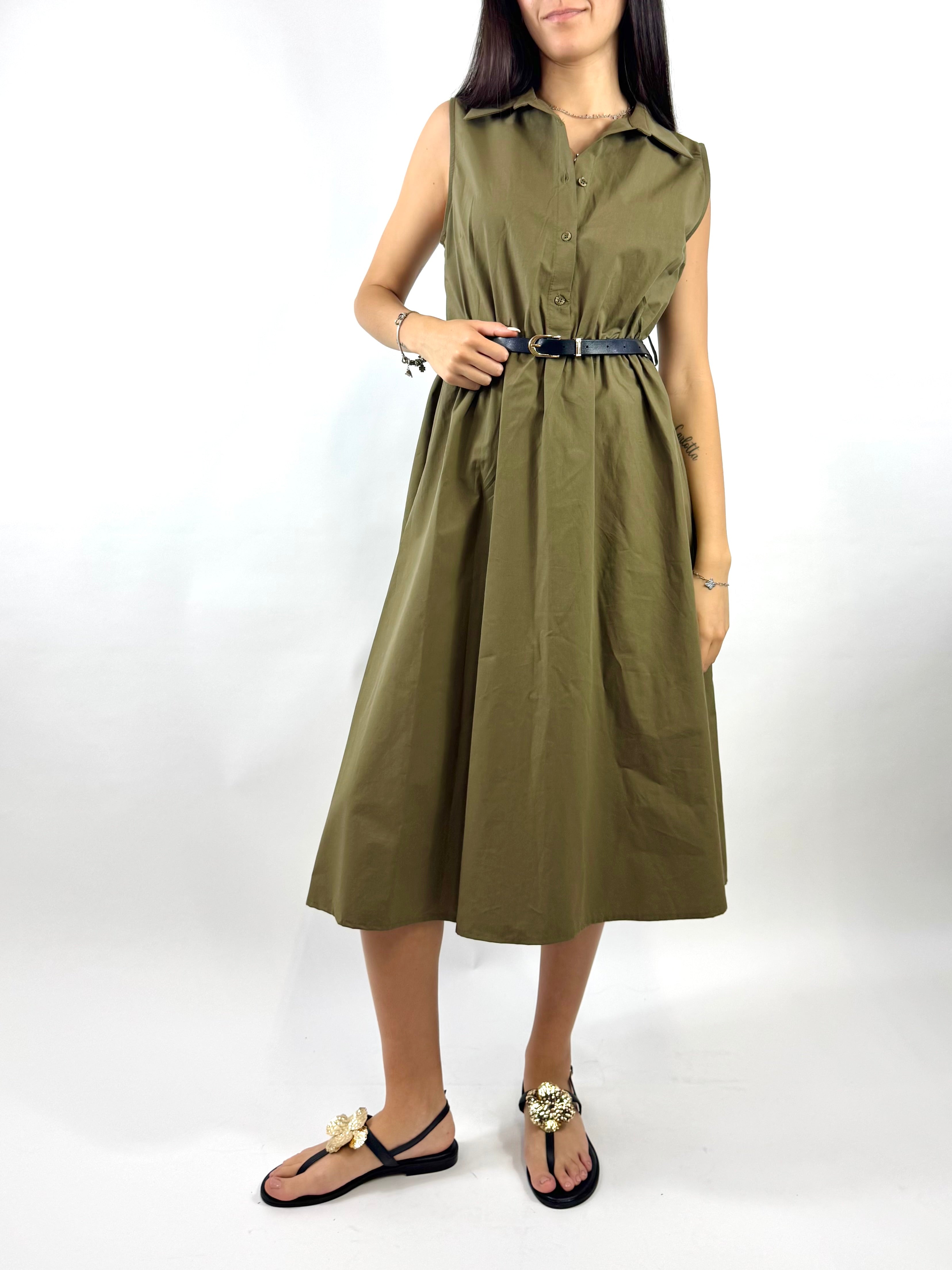 CECILE ABITO LUNGO VERDE MILITARE