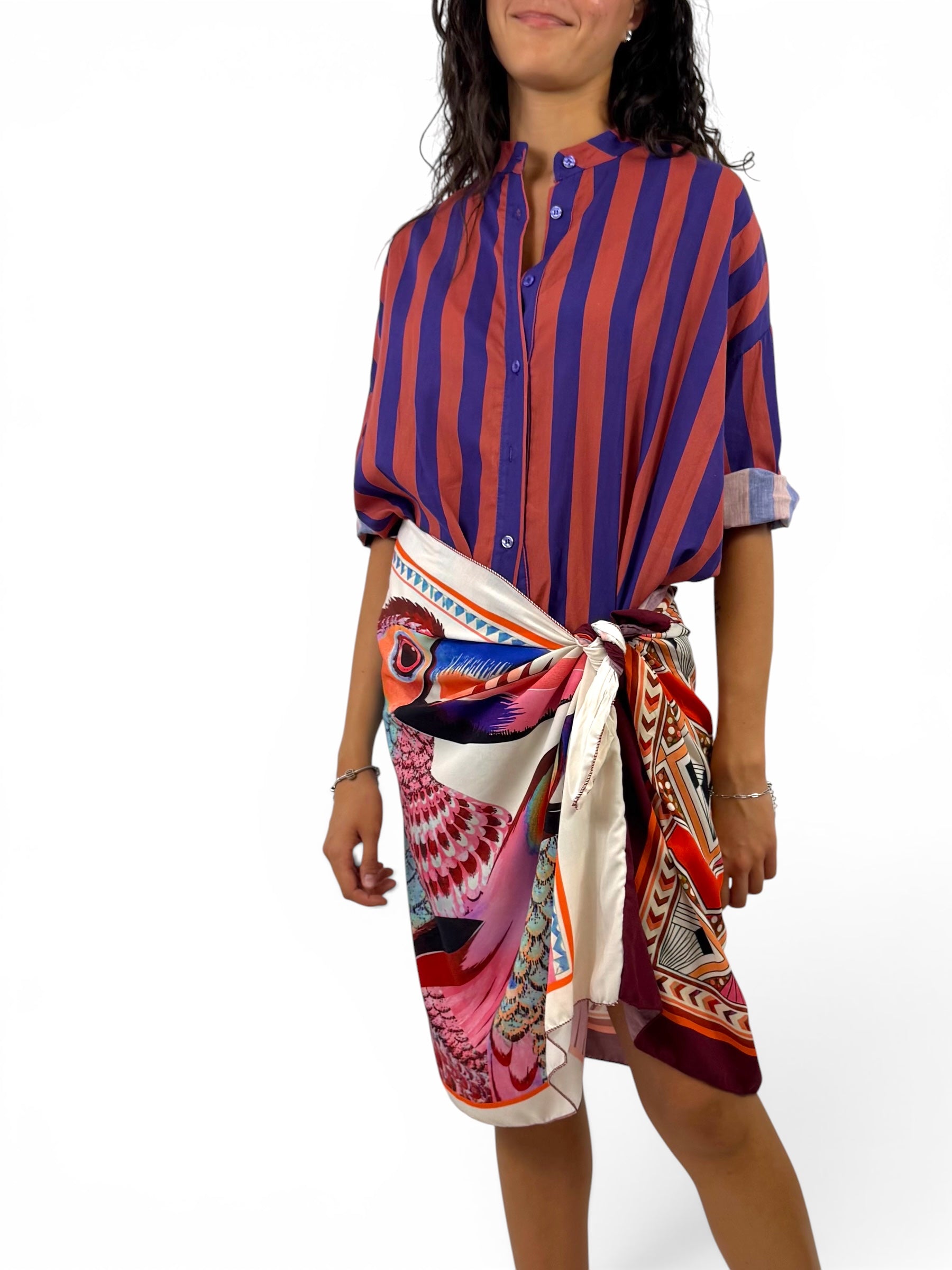 CECILE CAMICIA RIGHE VIOLA