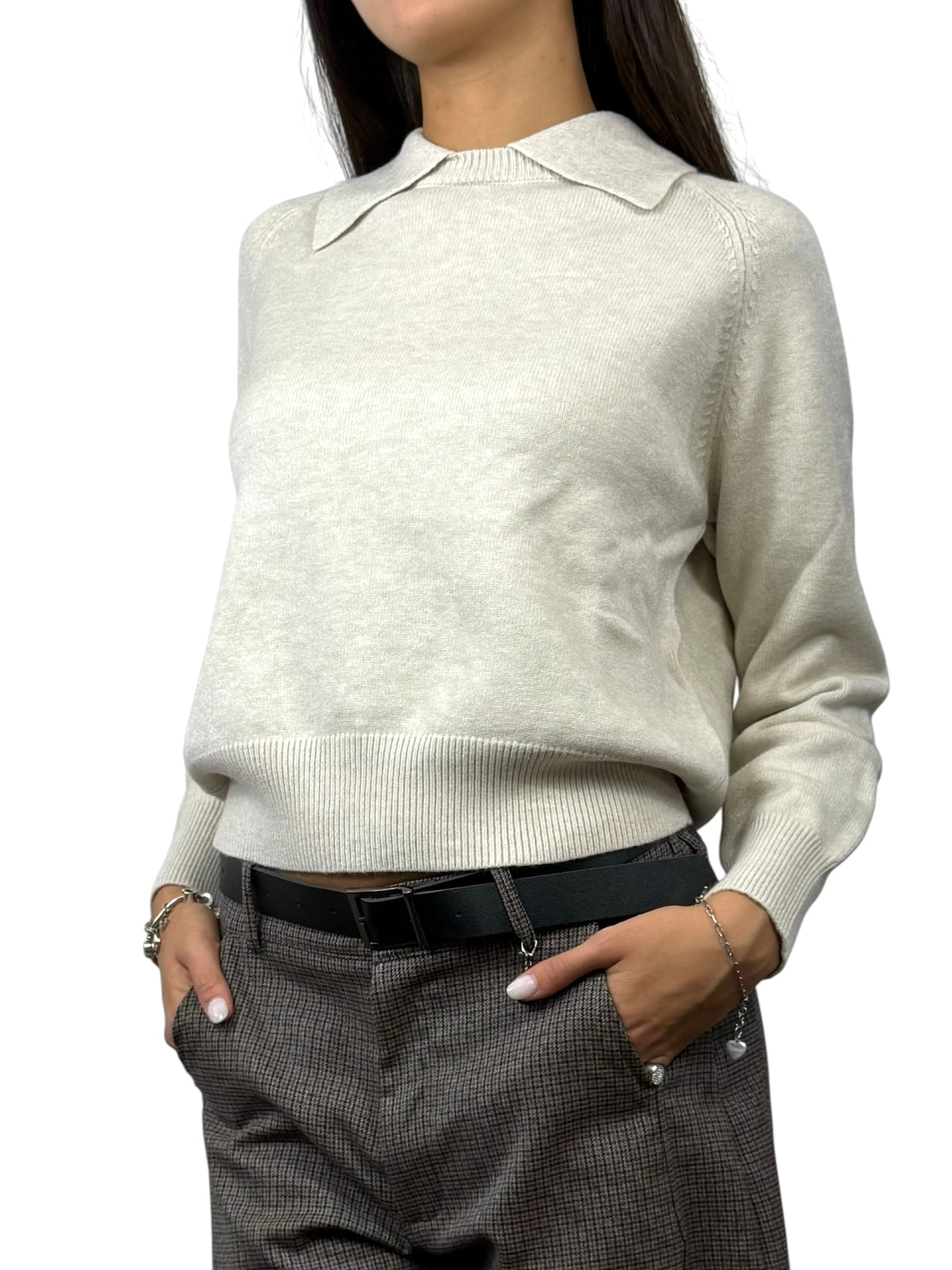 SUSY MIX MAGLIA POLO LATTE