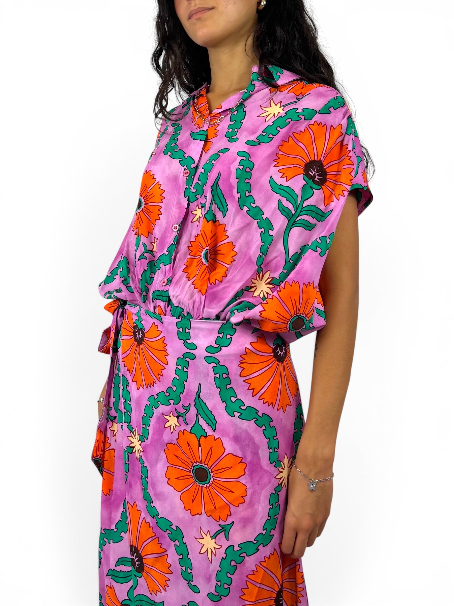 SUSY MIX CAMICIA FIORI VIOLA