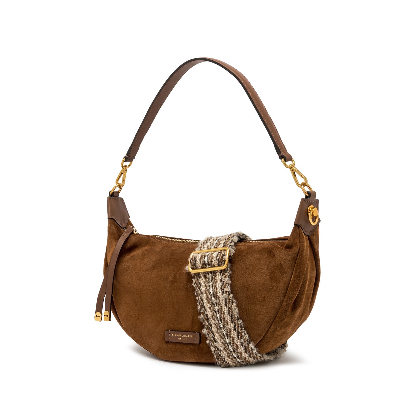 Gianni Chiarini Borsa a spalla in pelle scamosciata aisha cognac