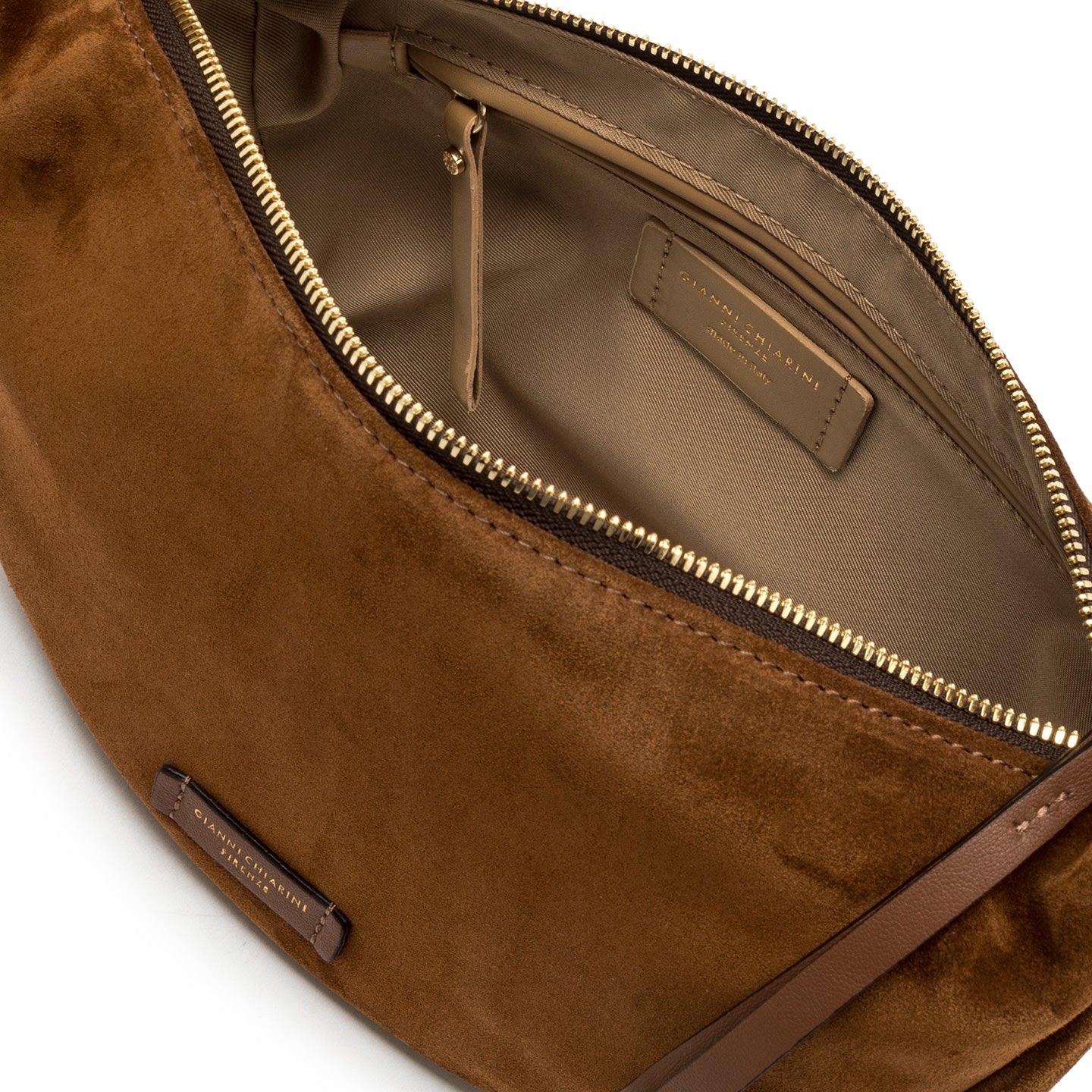 Gianni Chiarini Borsa a spalla in pelle scamosciata aisha cognac