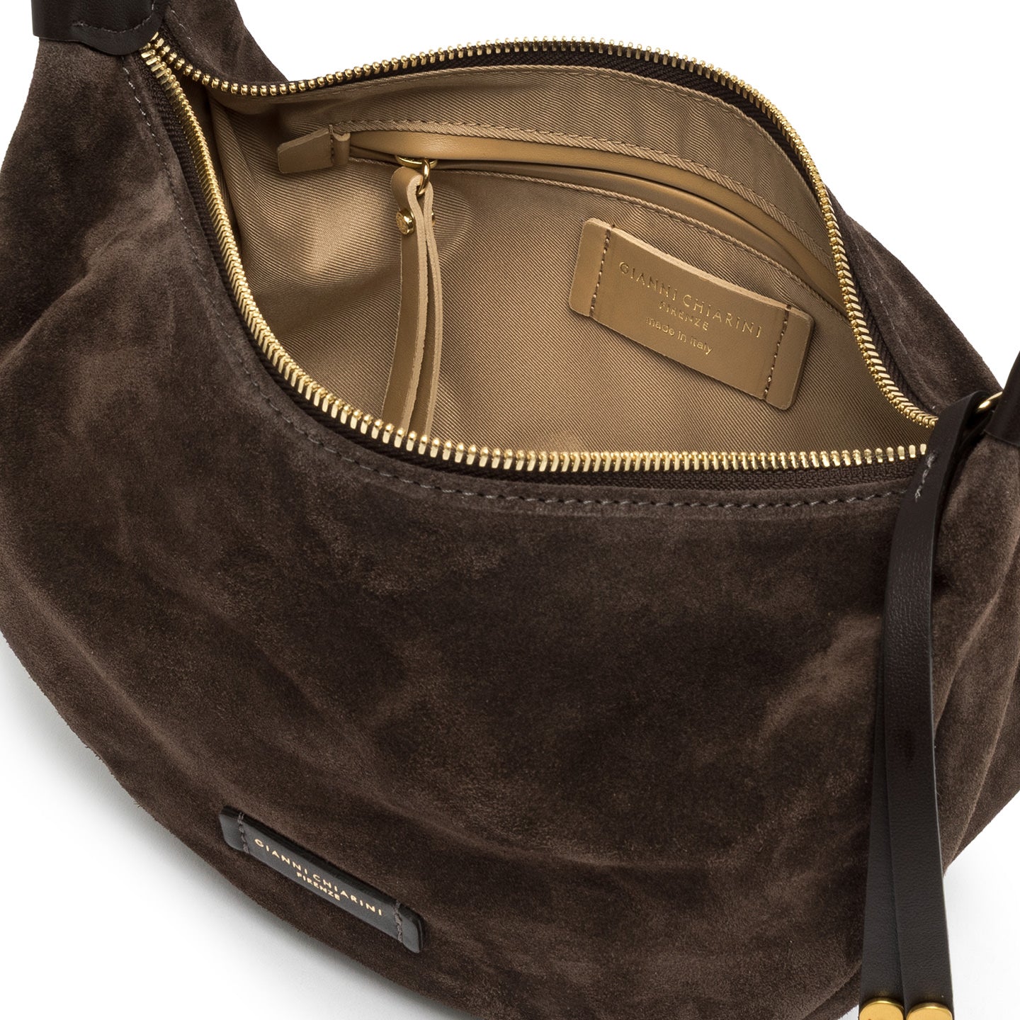 Gianni Chiarini Borsa a spalla in pelle scamosciata aisha moka