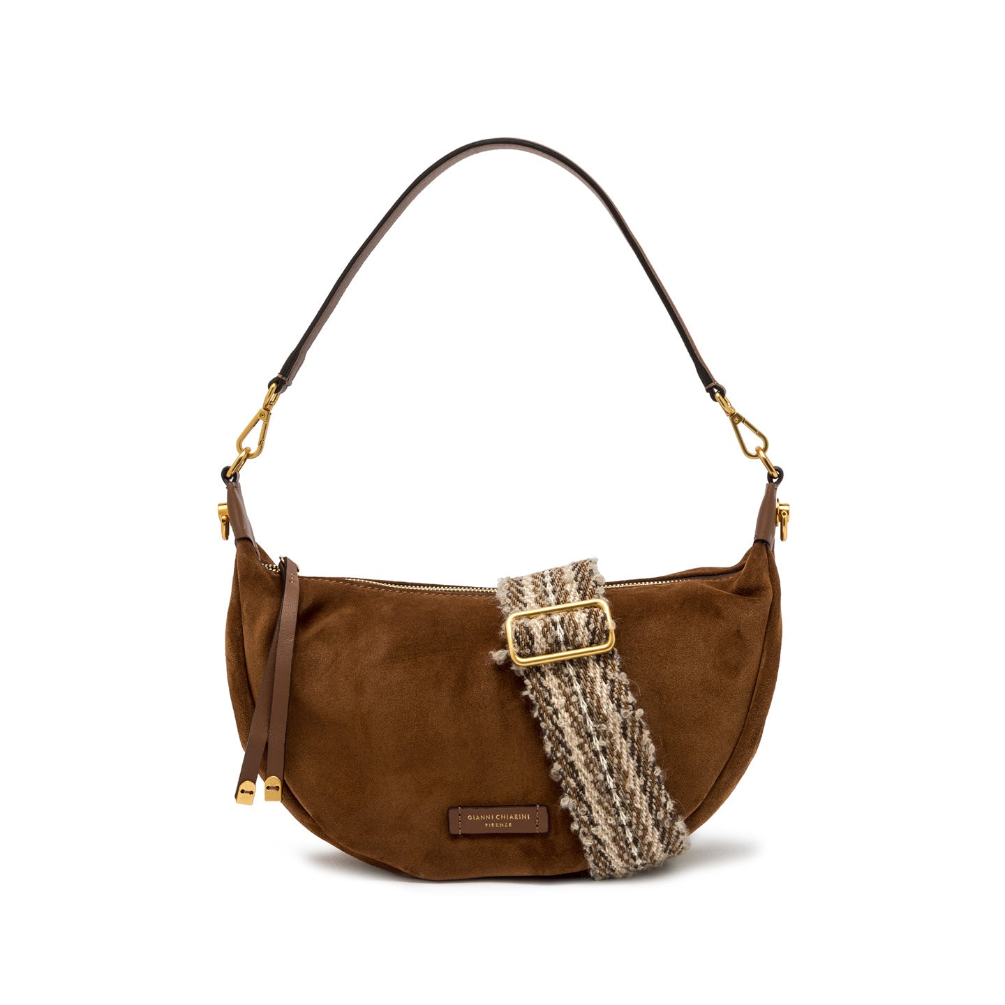 Gianni Chiarini Borsa a spalla in pelle scamosciata aisha cognac