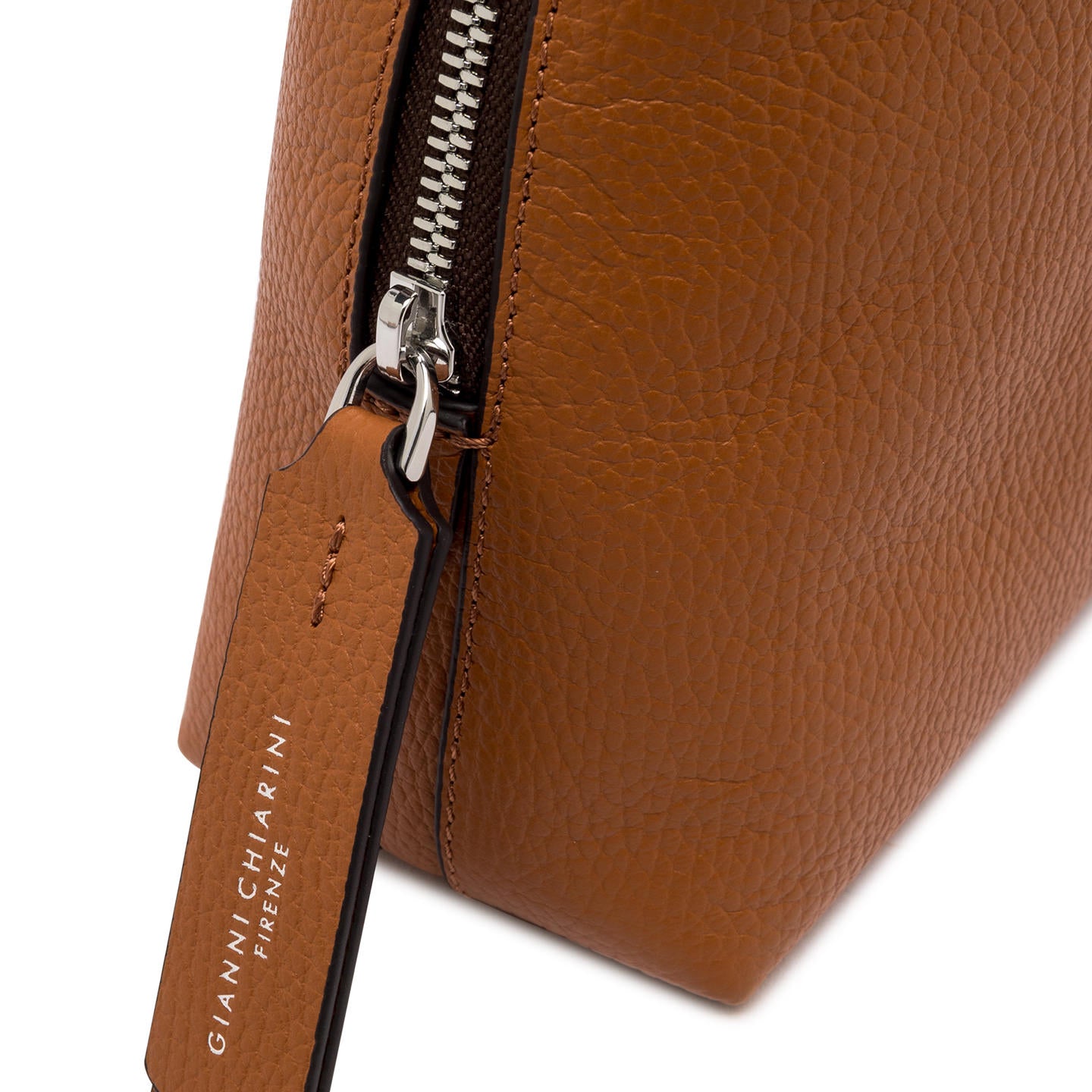 Gianni Chiarini borsa a mano con tracolla realizzata in pelle caramello