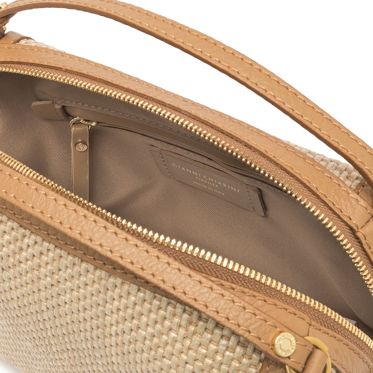 Gianni Chiarini borsa a mano con tracolla realizzata in tessuto di paglia intrecciata
