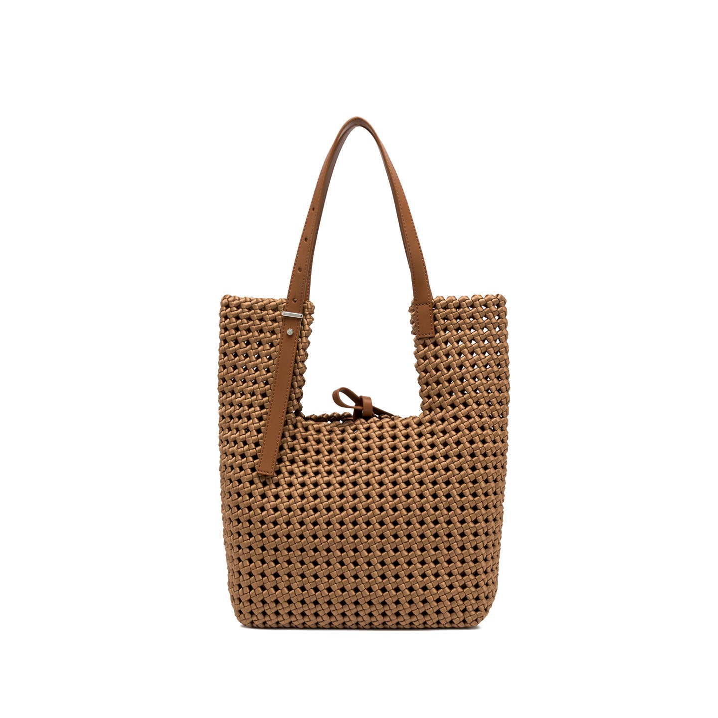 Gianni Chiarini borsa a spalla in tessuto intrecciato marrone con pochette removibile in canvas