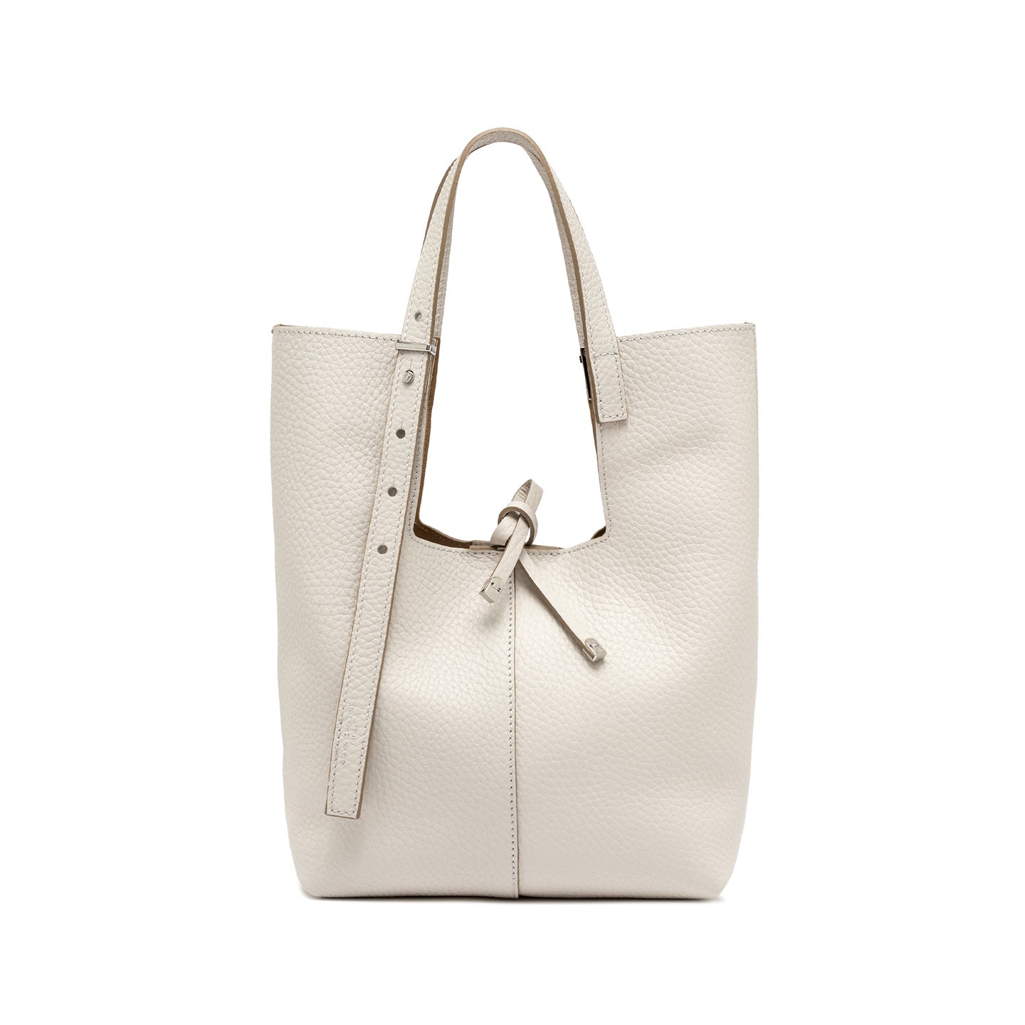 Gianni Chiarini borsa a mano in pelle martellata sabbia-nature con pochette