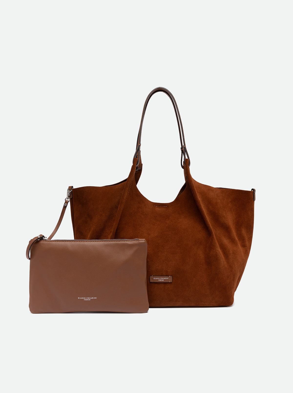 GIANNI CHIARINI BORSA A SPALLA DUA COGNAC