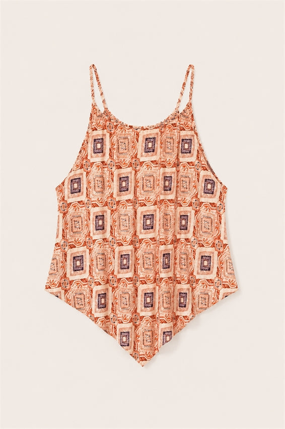 KIKISIX TOP SCOLLO AMERICANA STAMPATO ROSA