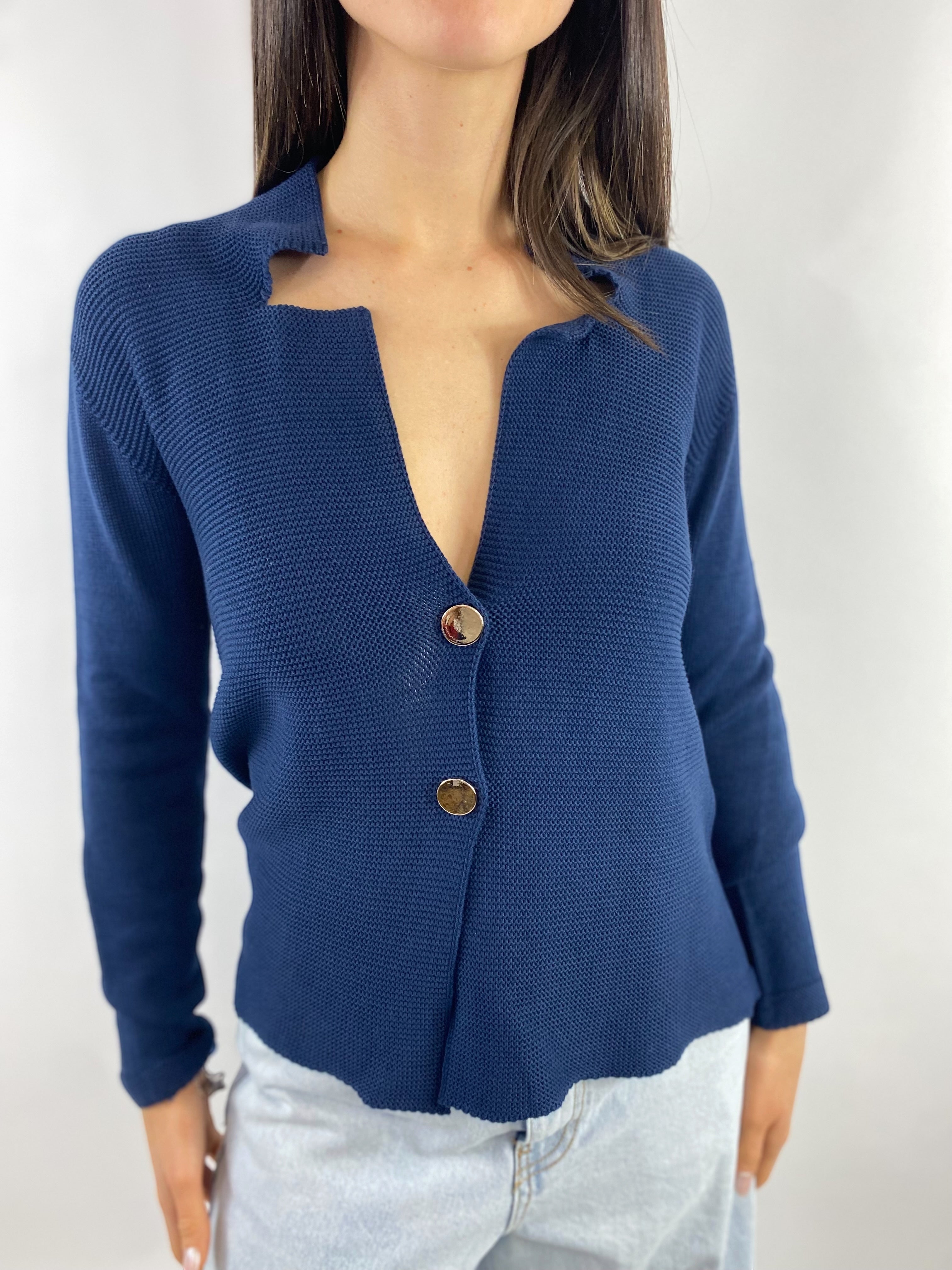 SUSY MIX CARDIGAN LINKS BLU