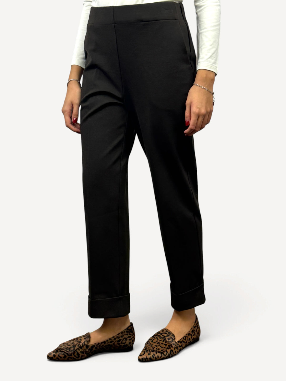 SUSY MIX PANTALONE TESSUTO PUNTO MILANO MORO