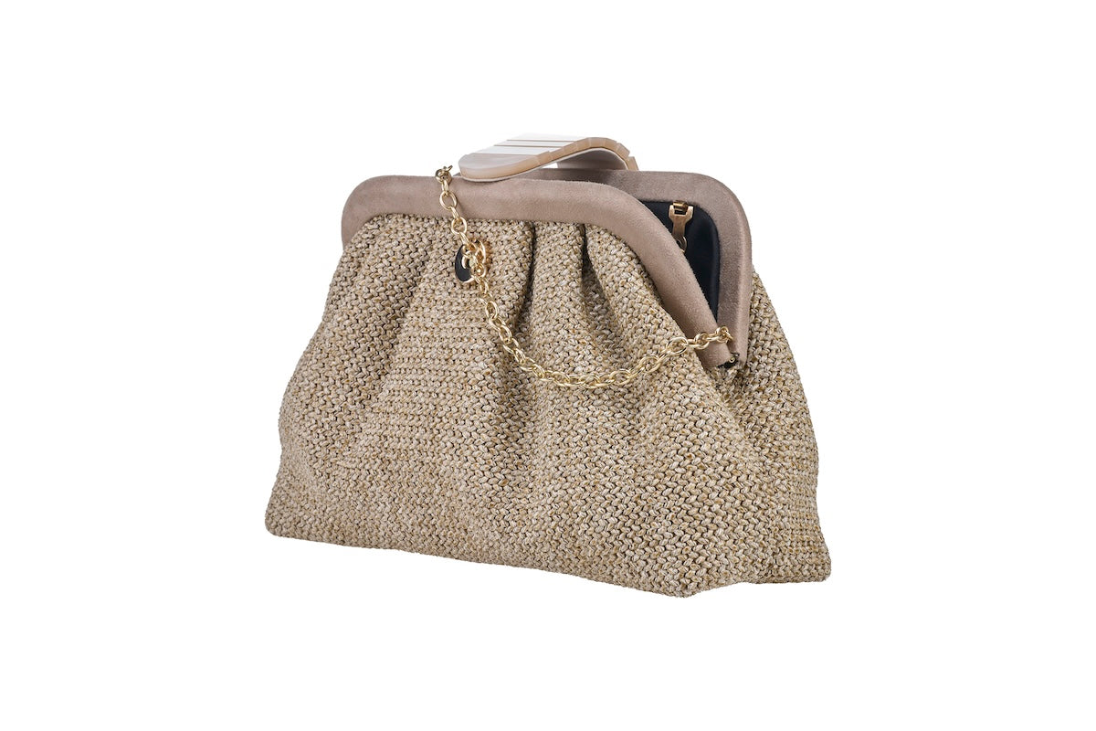 ANNA CECERE POCHETTE RAFIA CORDA