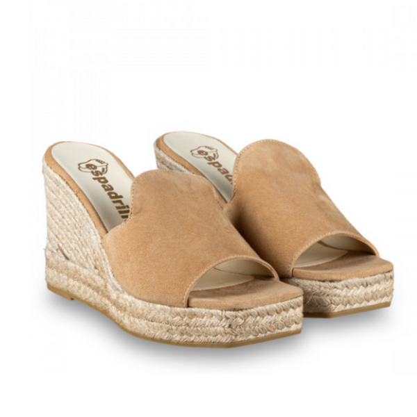 Espadrilles Ciabatta donna fascia in suede cammello