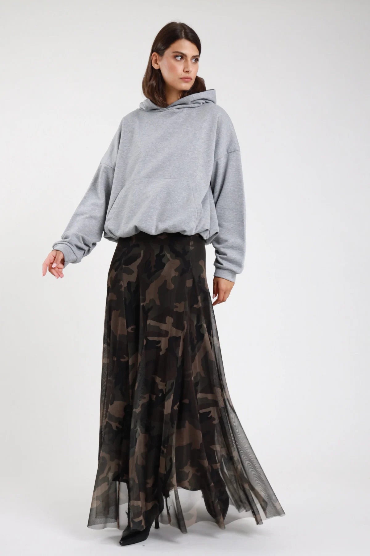 SUSY MIX GONNA IN TULLE CAMOUFLAGE