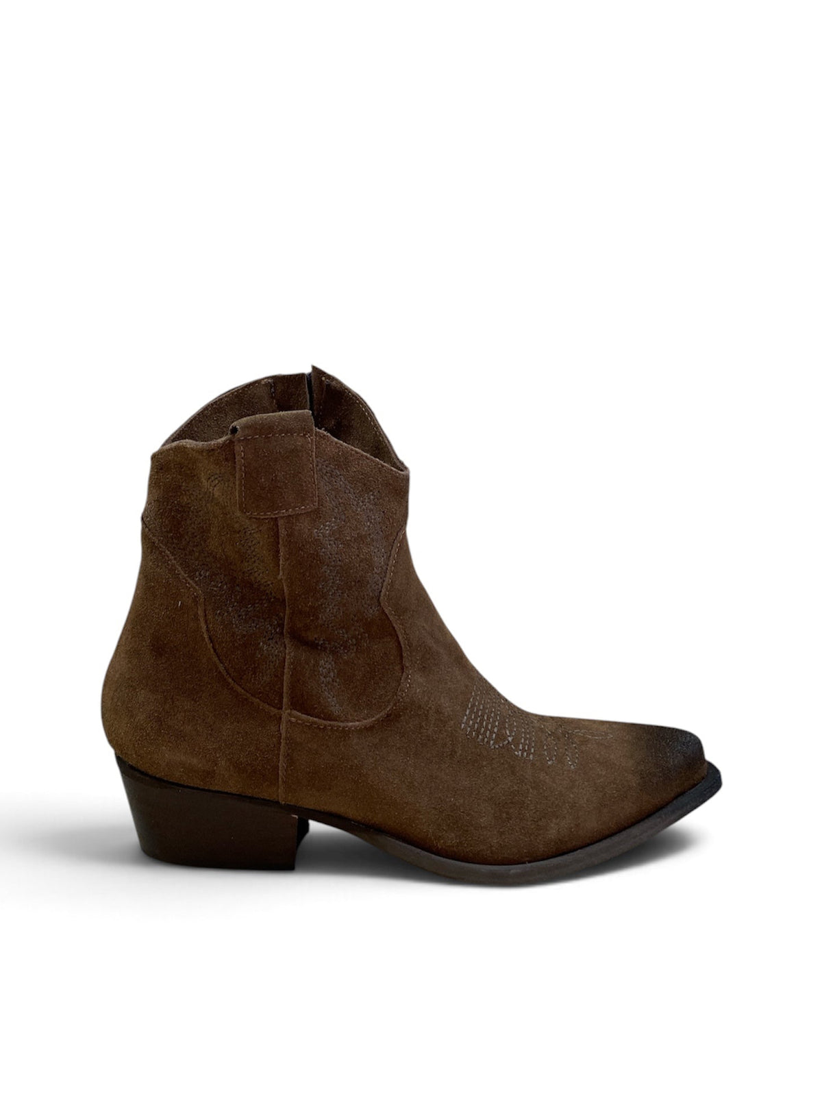 DIVINE FOLLIE STIVALETTI TEXANO IN CAMOSCIO CON RICAMI