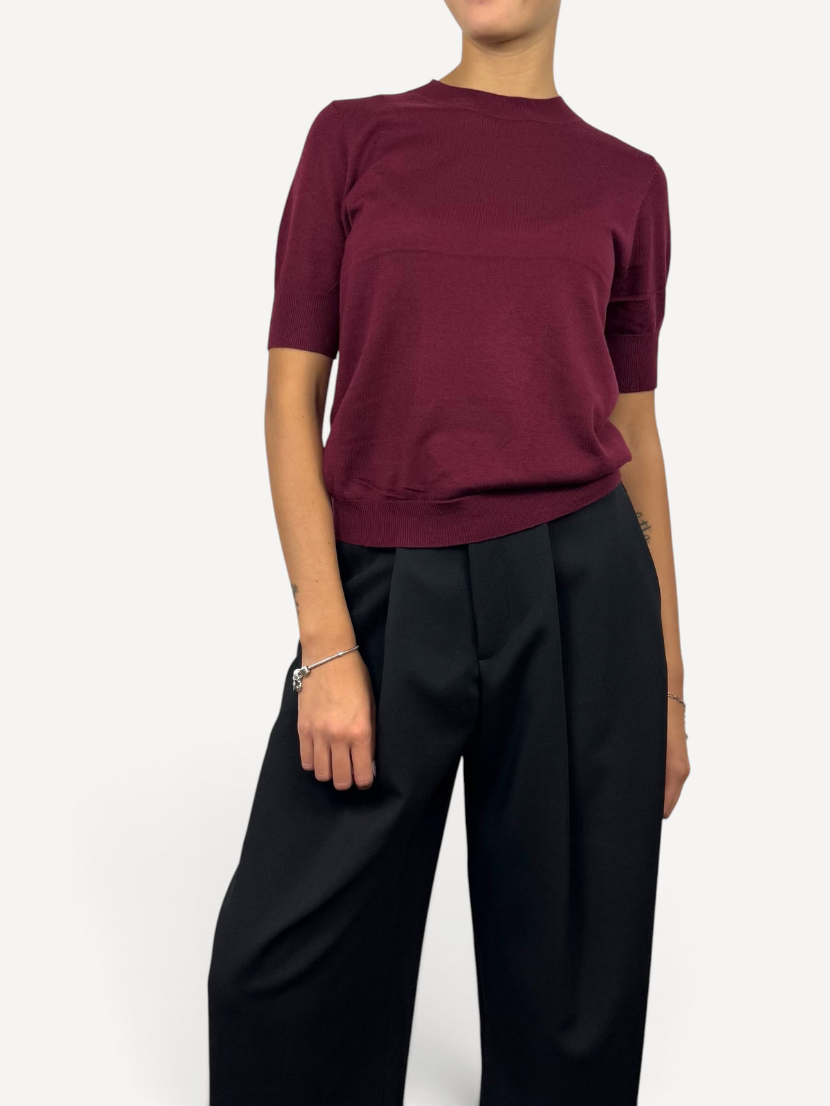 SUSY MIX MAGLIA PARICOLLO BORDEAUX