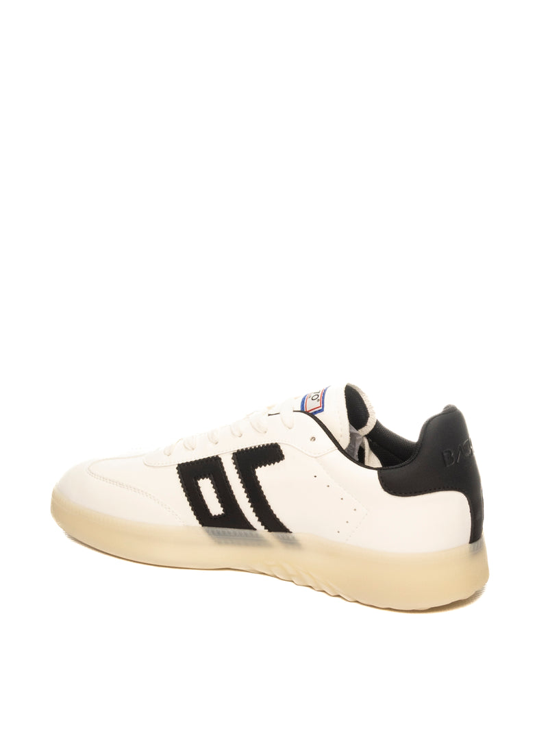 Back 70 Sneaker donna in pelle bianco e toppone nero