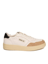 Back 70 Sneaker donna in pelle bianco con gonfietto nero