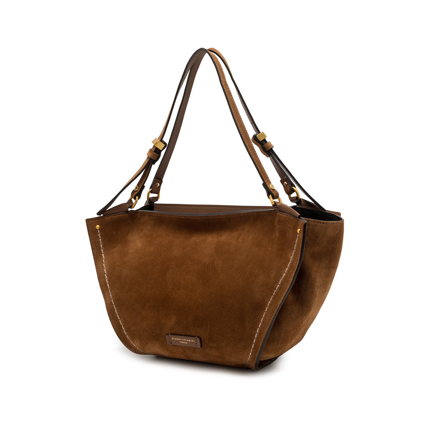 Gianni Chiarini Borsa a spalla scamosciata bloom cognac