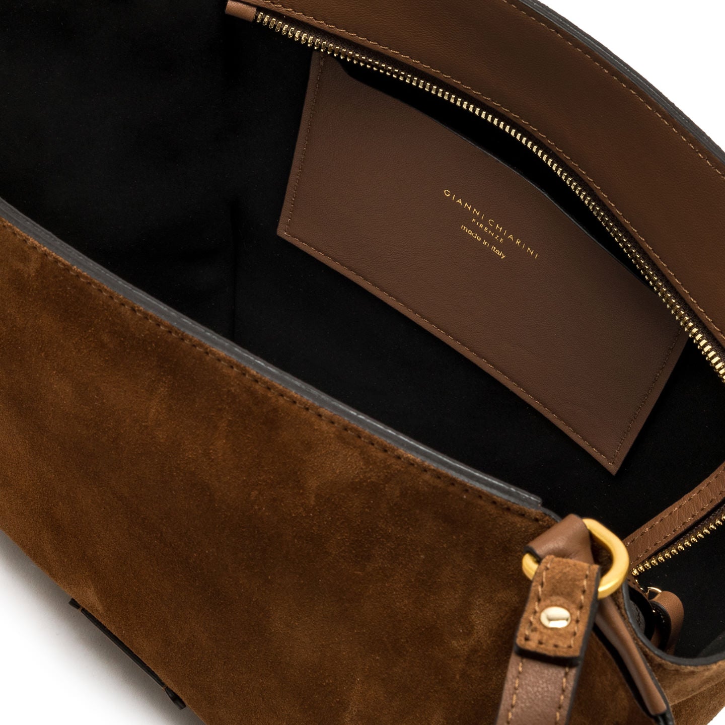 Gianni Chiarini Borsa a spalla scamosciata bloom cognac