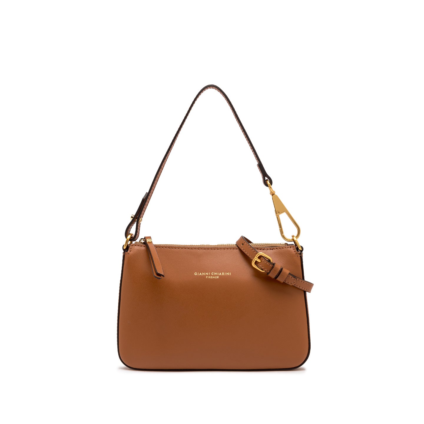Gianni Chiarini borsa a spalla in pelle dotata di tracolla corta e lunga color caramello