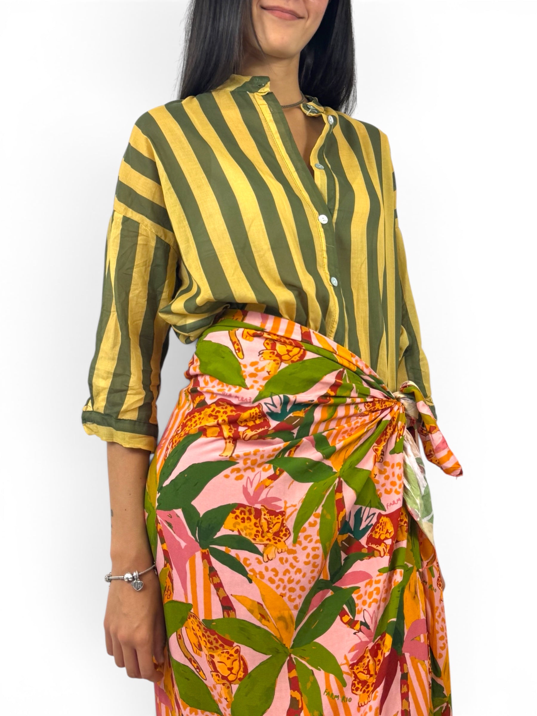 CECILE CAMICIA RIGHE VERDE