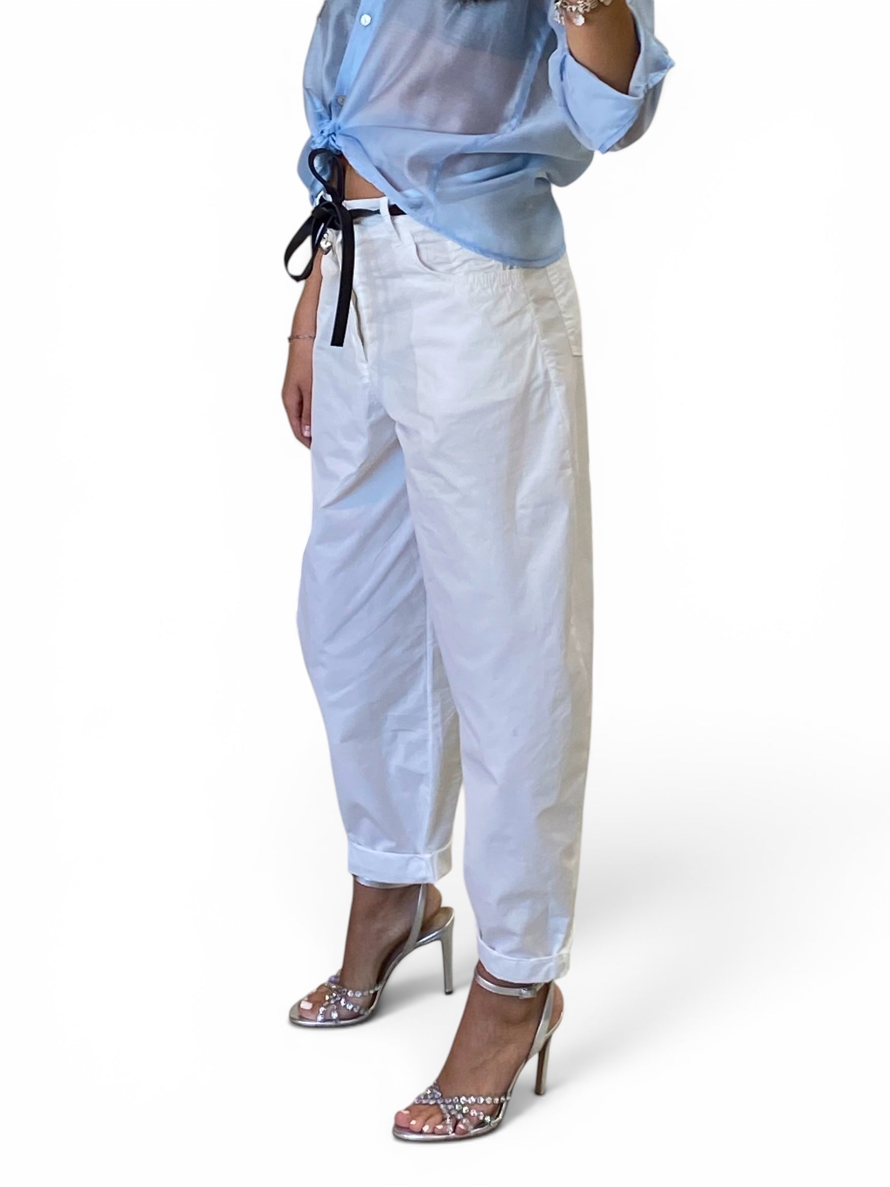 SUSY MIX PANTALONE OVETTO BIANCO
