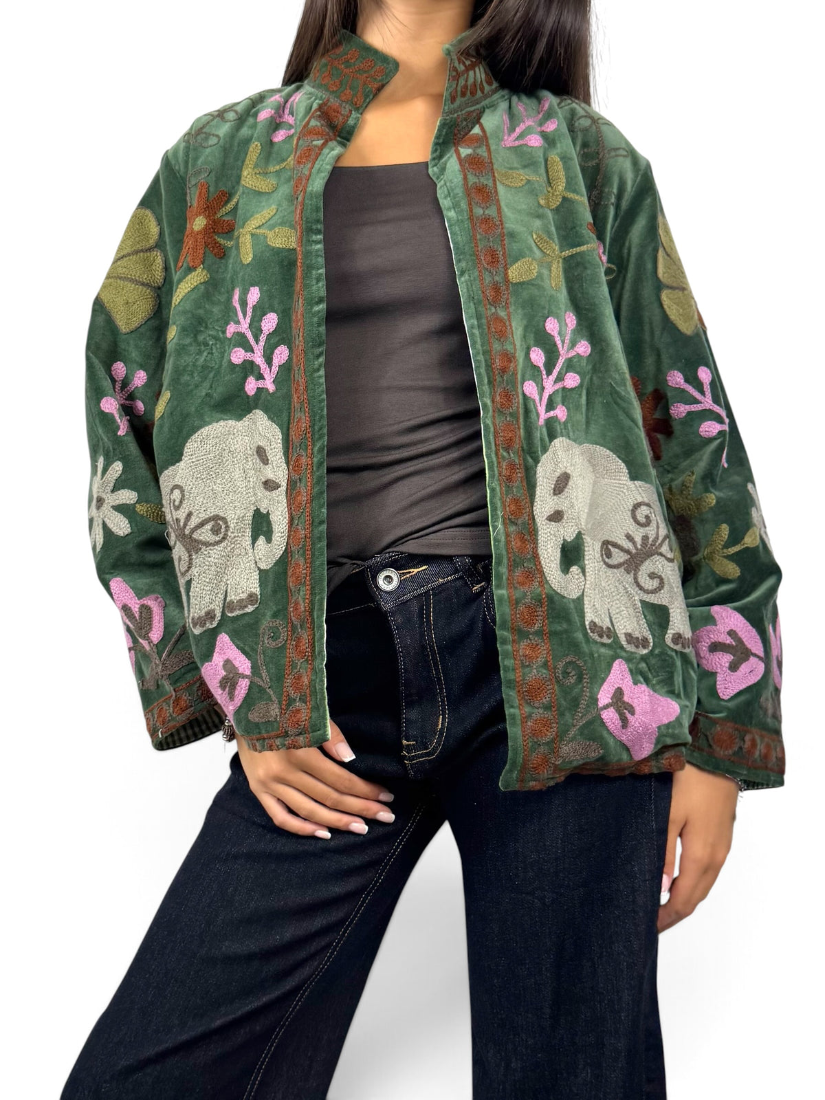 CECILE GIACCA SUZANI VERDE MARRONE