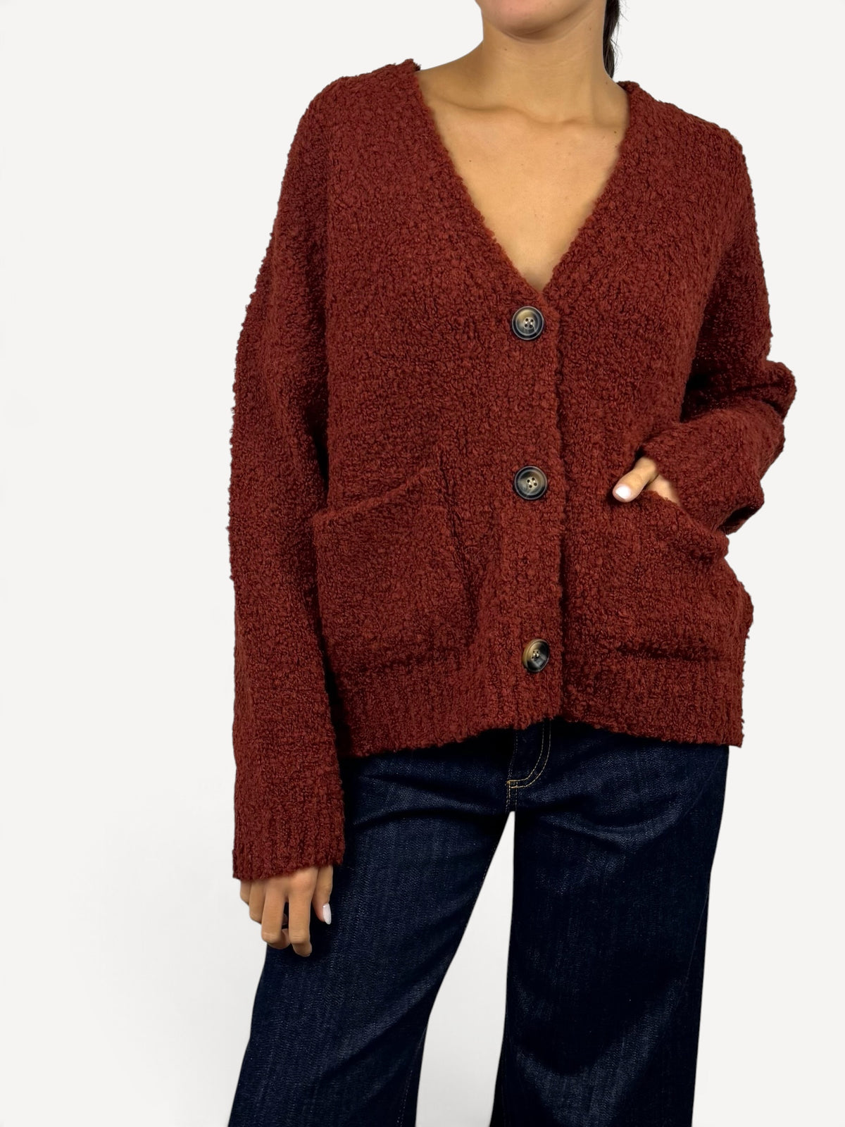SUSY MIX CARDIGAN IN BOUCLÈ COCCIO