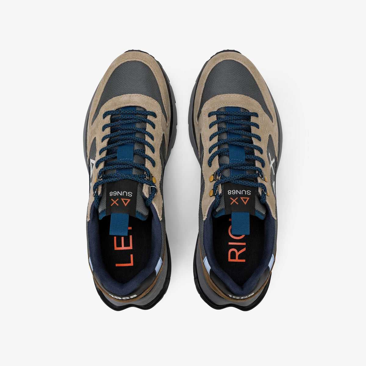 SUN68 SNEAKERS UOMO FIRE & CAMPING BEIGE SCURO