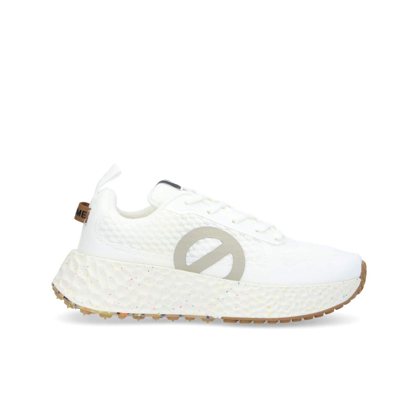 NO NAME Sneaker donna in tessuto tecnico bianco con logo stampato grigio