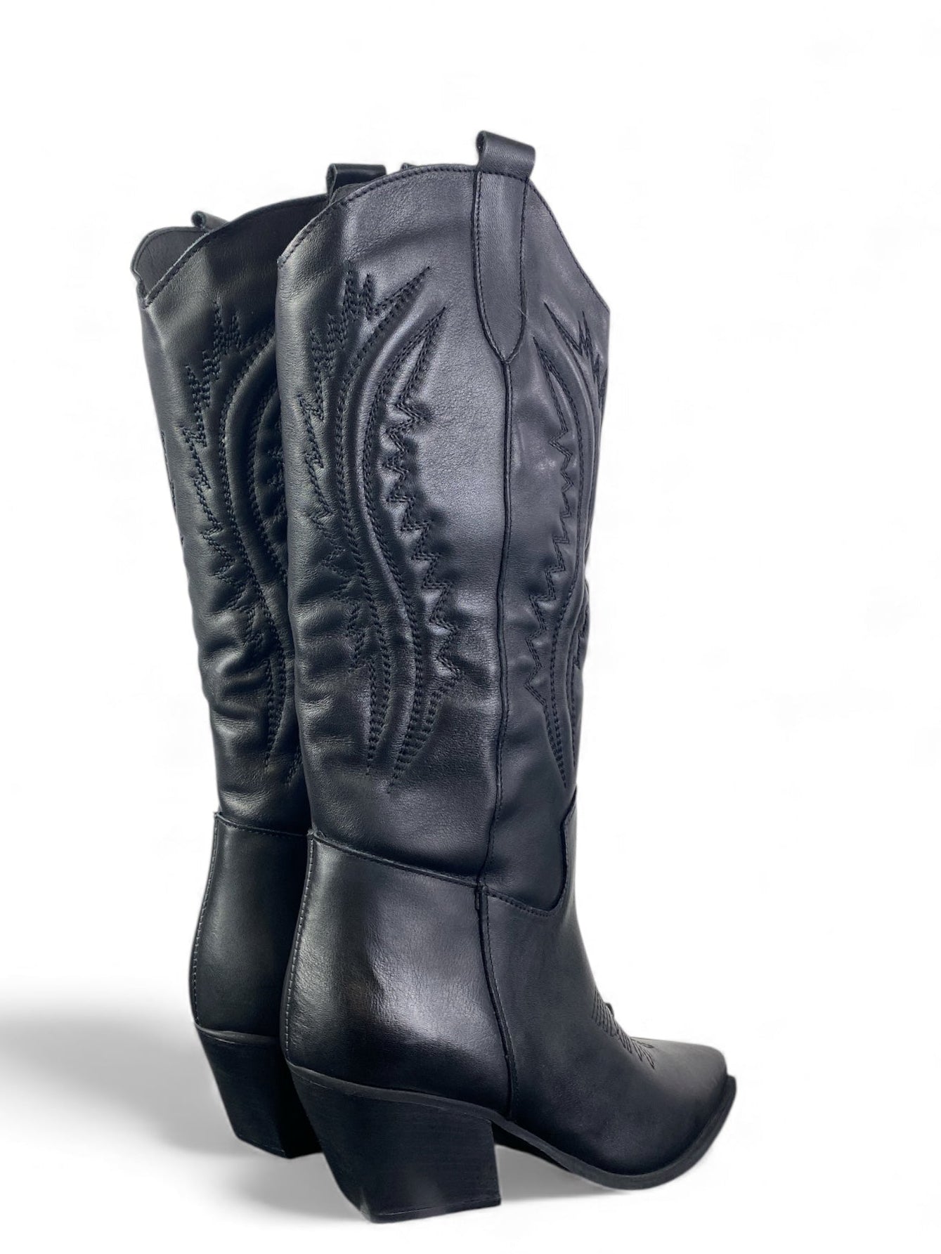 VIA MONDANA TEXANO NERO CON RICAMI