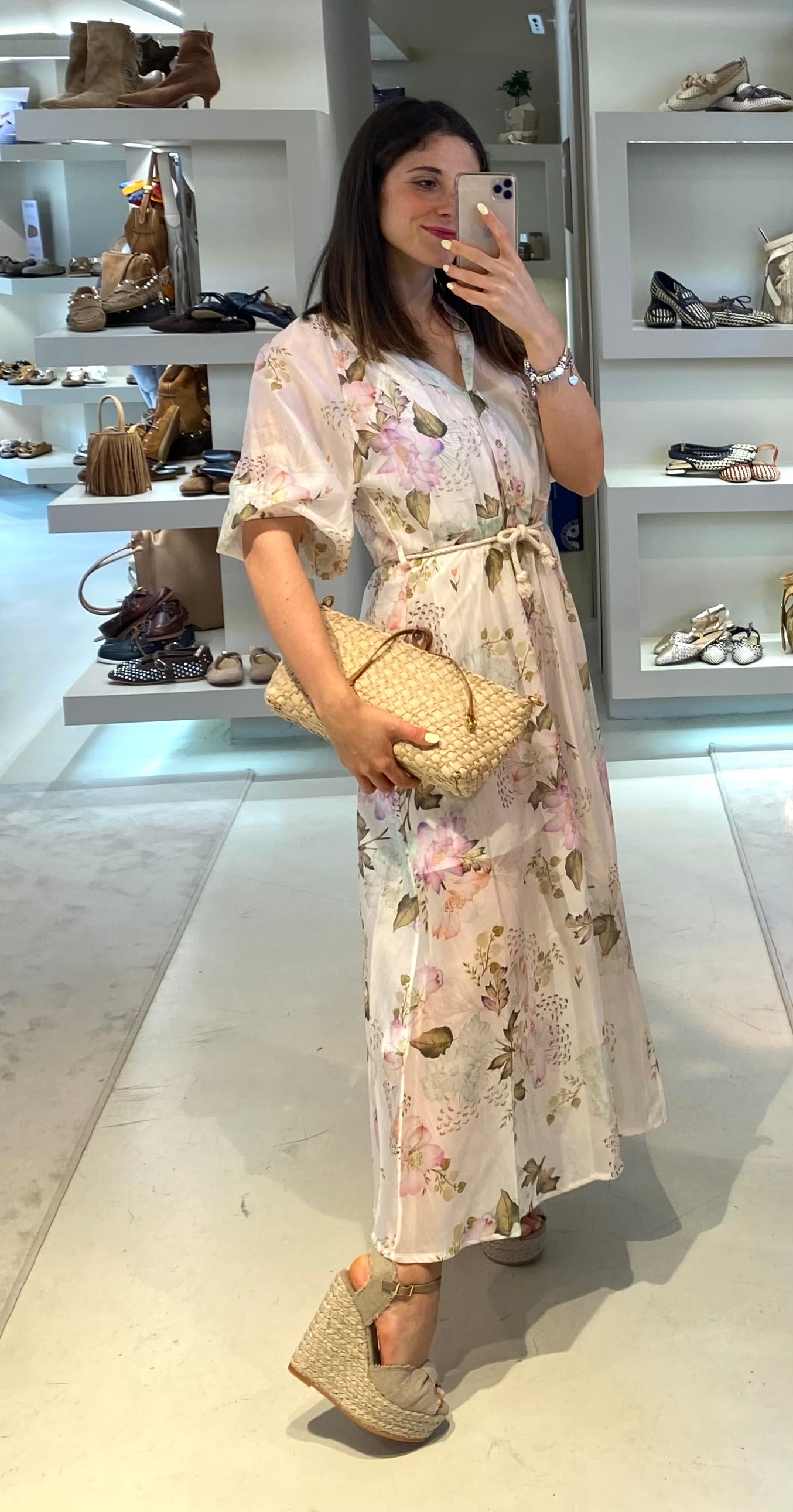 SUSY MIX ABITO CHEMISIER LATTE FANTASIA FIORI