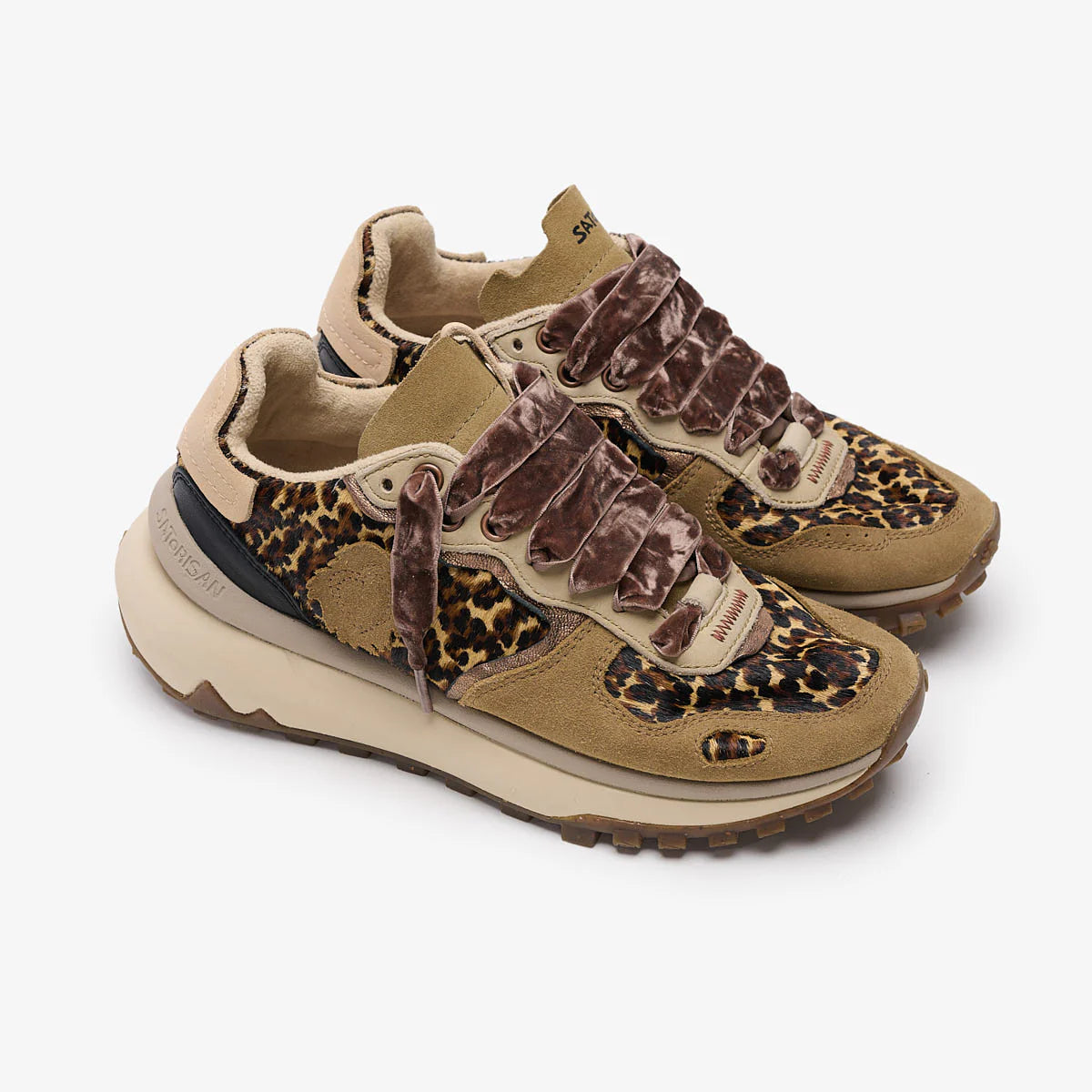 SATORISAN Sneakers donna cavallino suede leopardo