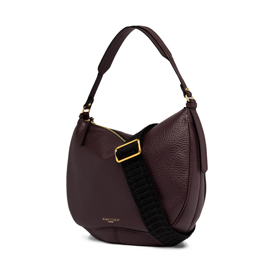 Gianni Chiarini Borsa a spalla realizzata in pelle grana maxi plum