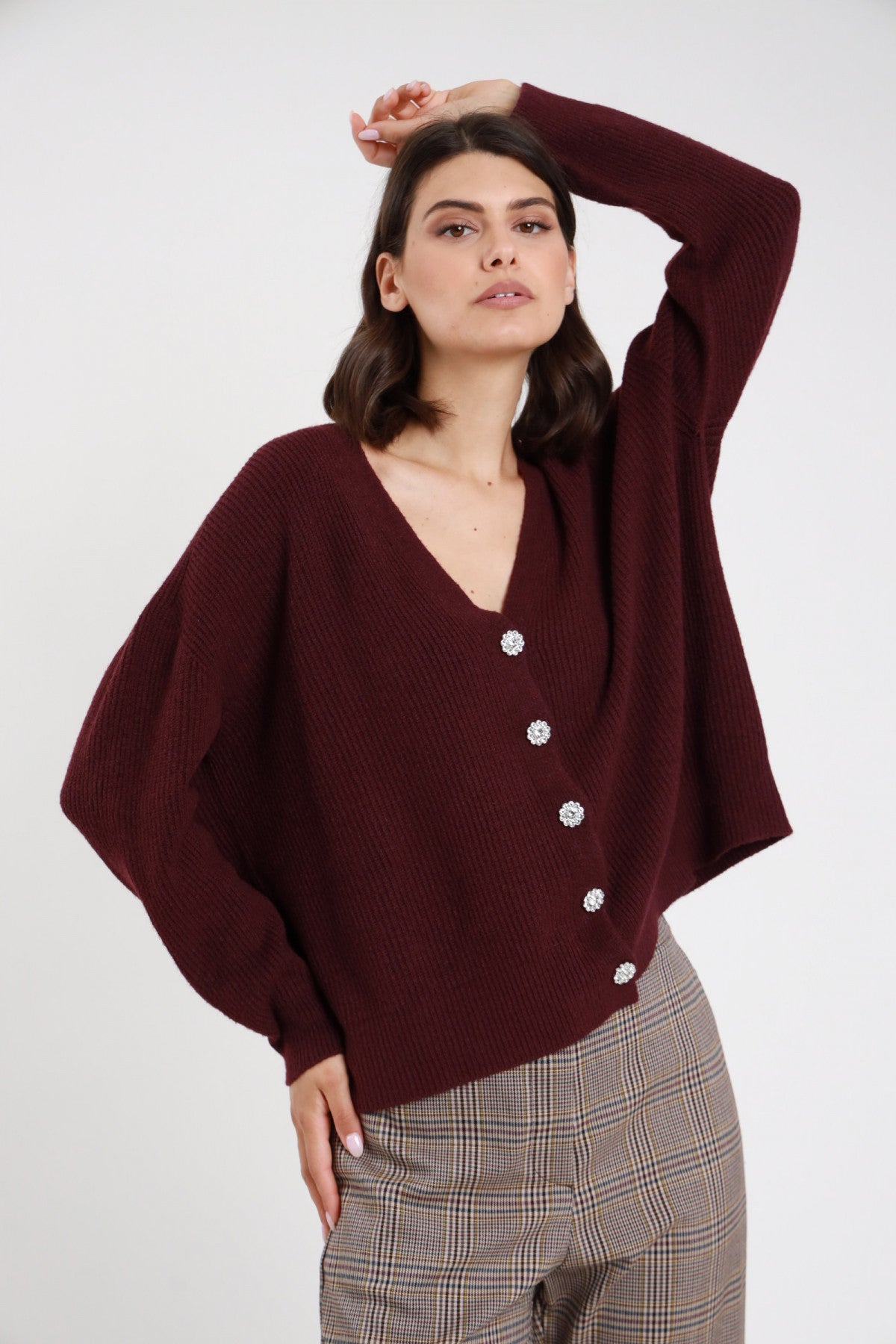 SUSY MIX CARDIGAN CON BOTTONI STRASSATI