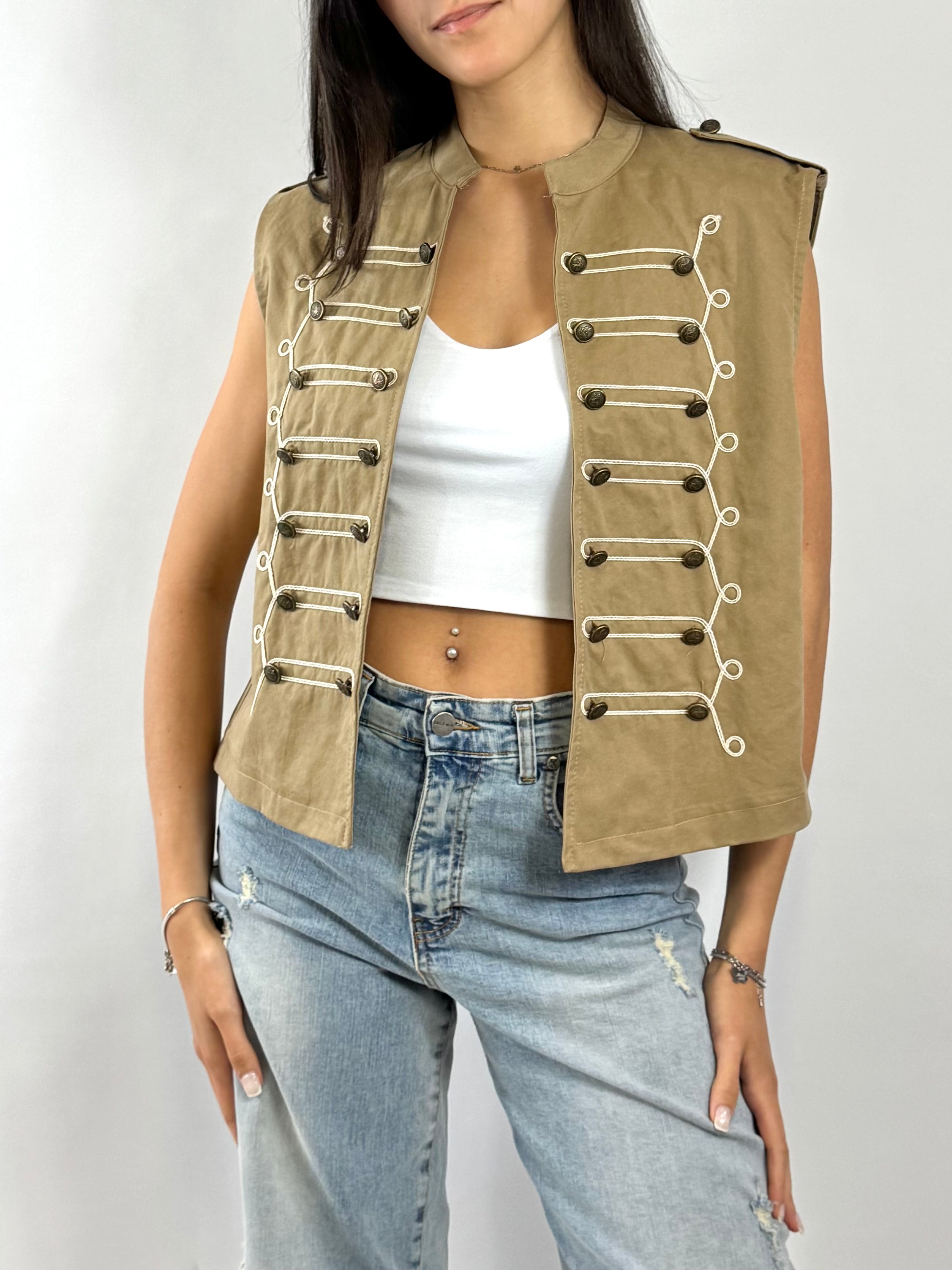 CECILE GILET NAPOLEONE KHAKI