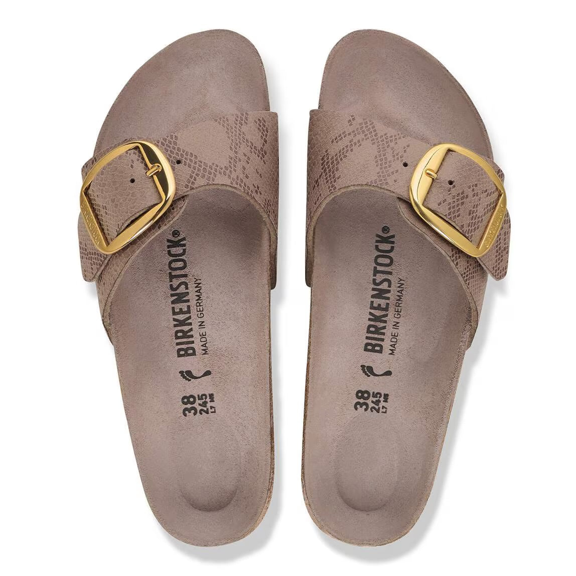 BIRKENSTOCK MADIRD BIG BUCKLE PYTHON GRAY TAUPE