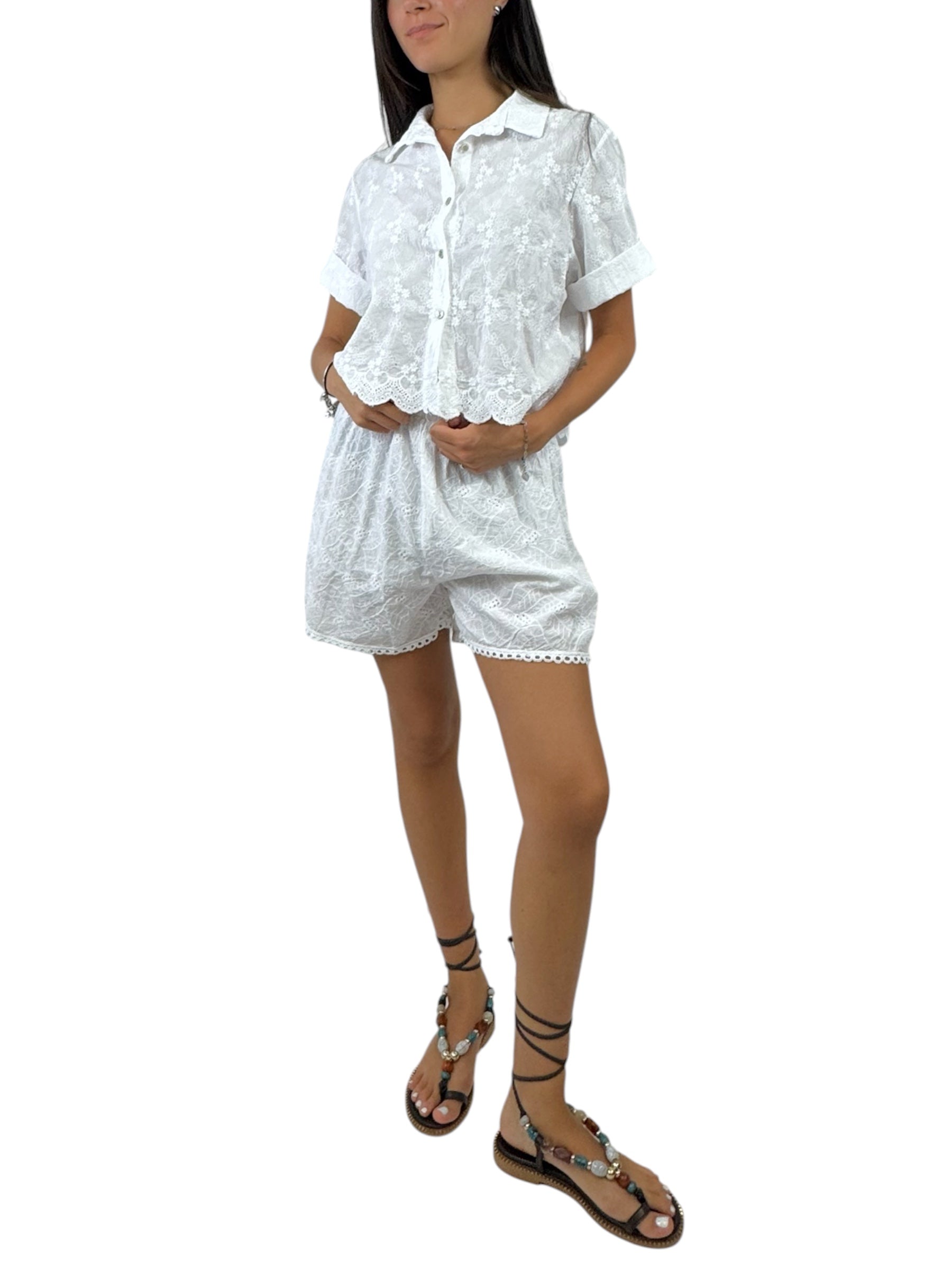 CECILE CAMICIA RICAMATA BIANCA