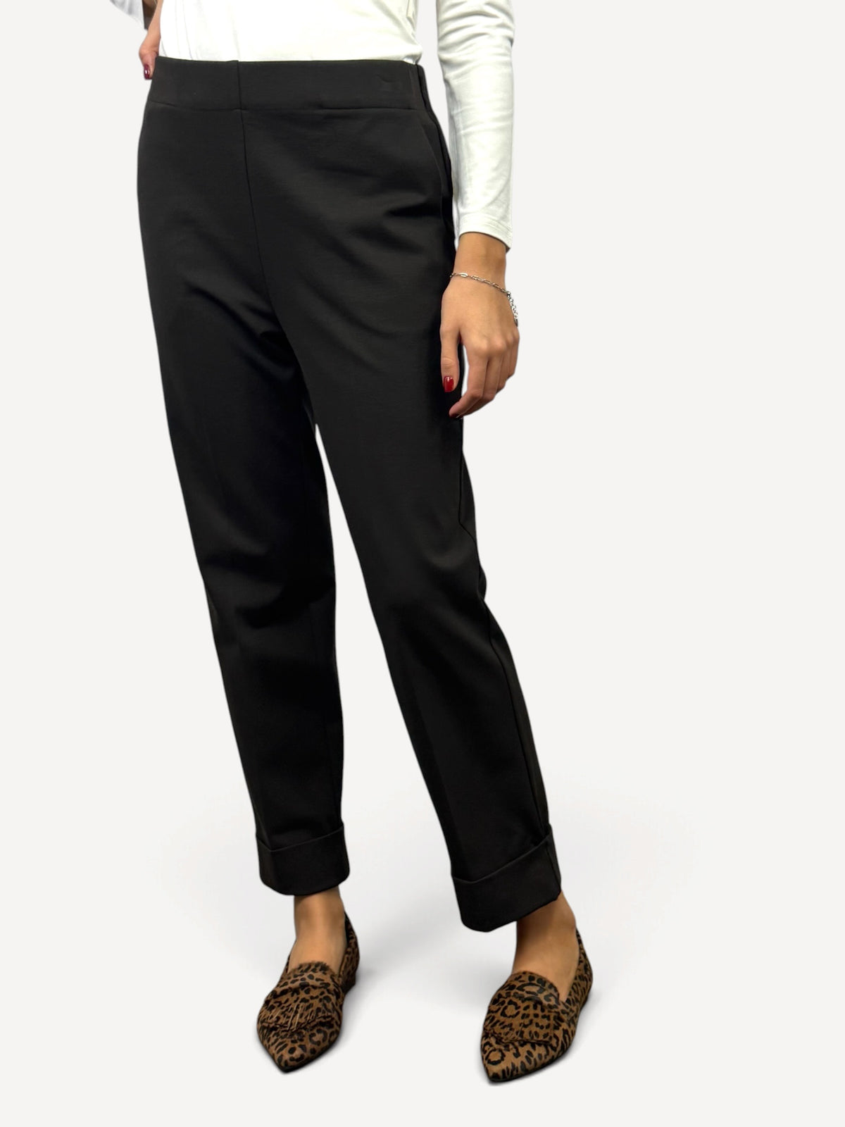 SUSY MIX PANTALONE TESSUTO PUNTO MILANO MORO