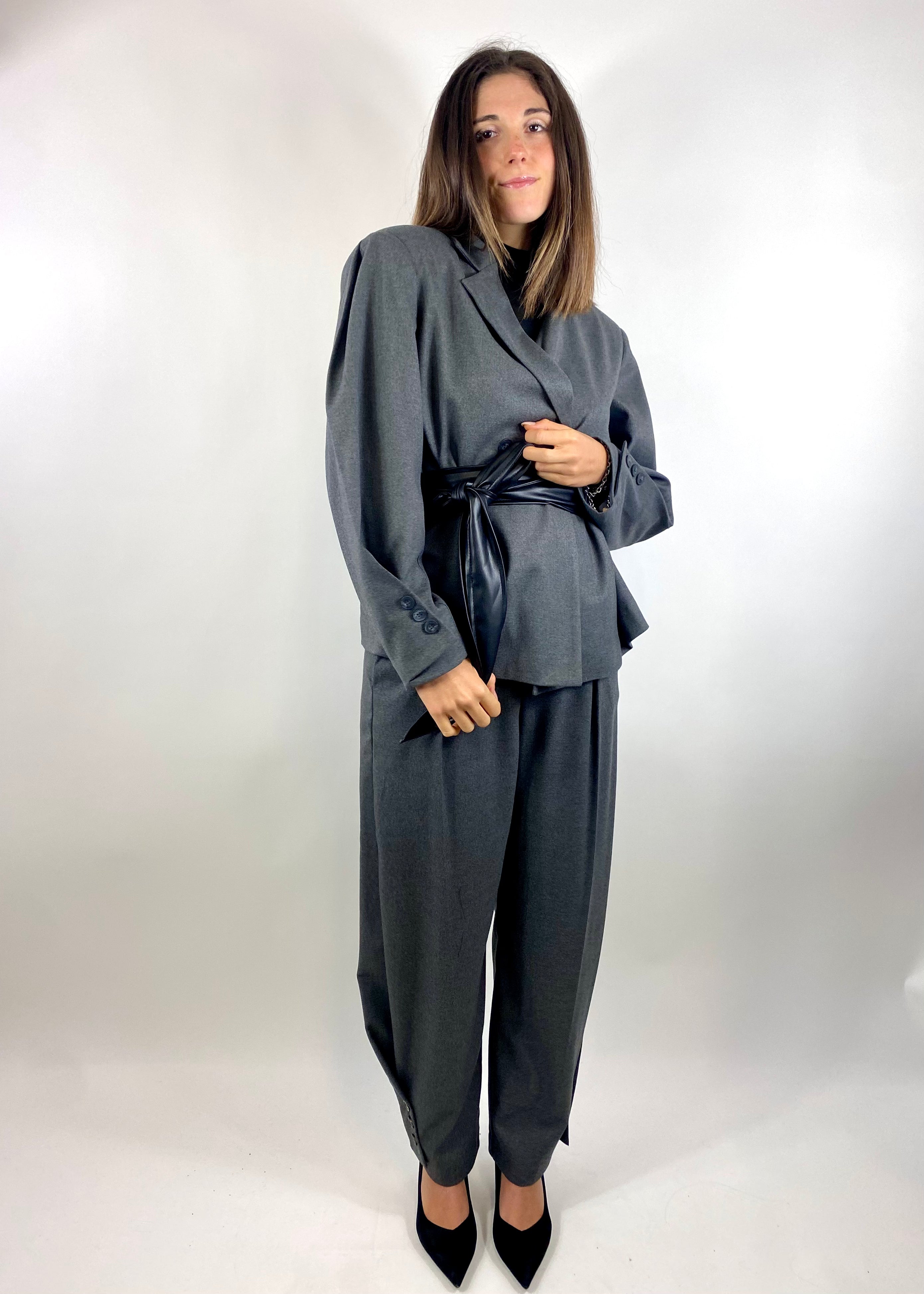 SUSY MIX GIACCA CON FUSCIACCA GRIGIO