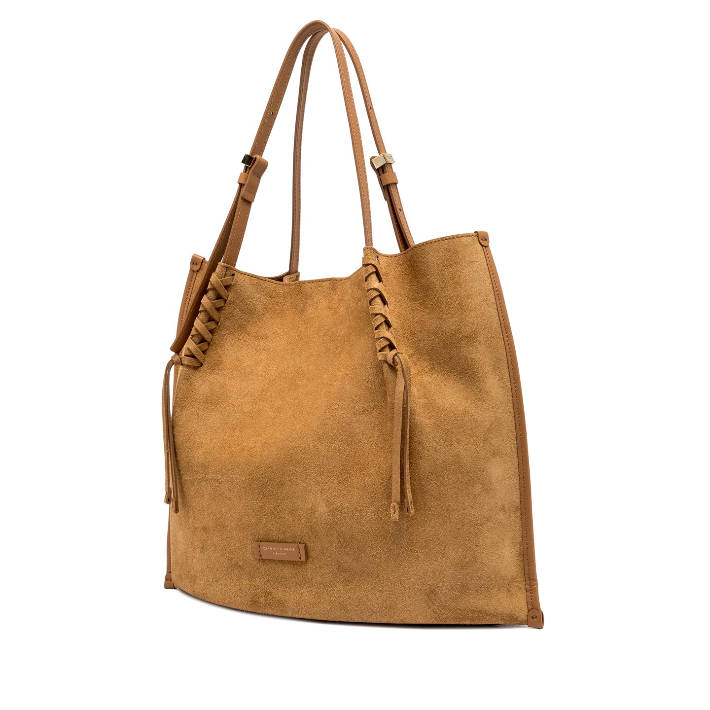 Gianni Chiarini borsa donna in pelle scamosciata con manici superiori regolabili color'peanut butter'