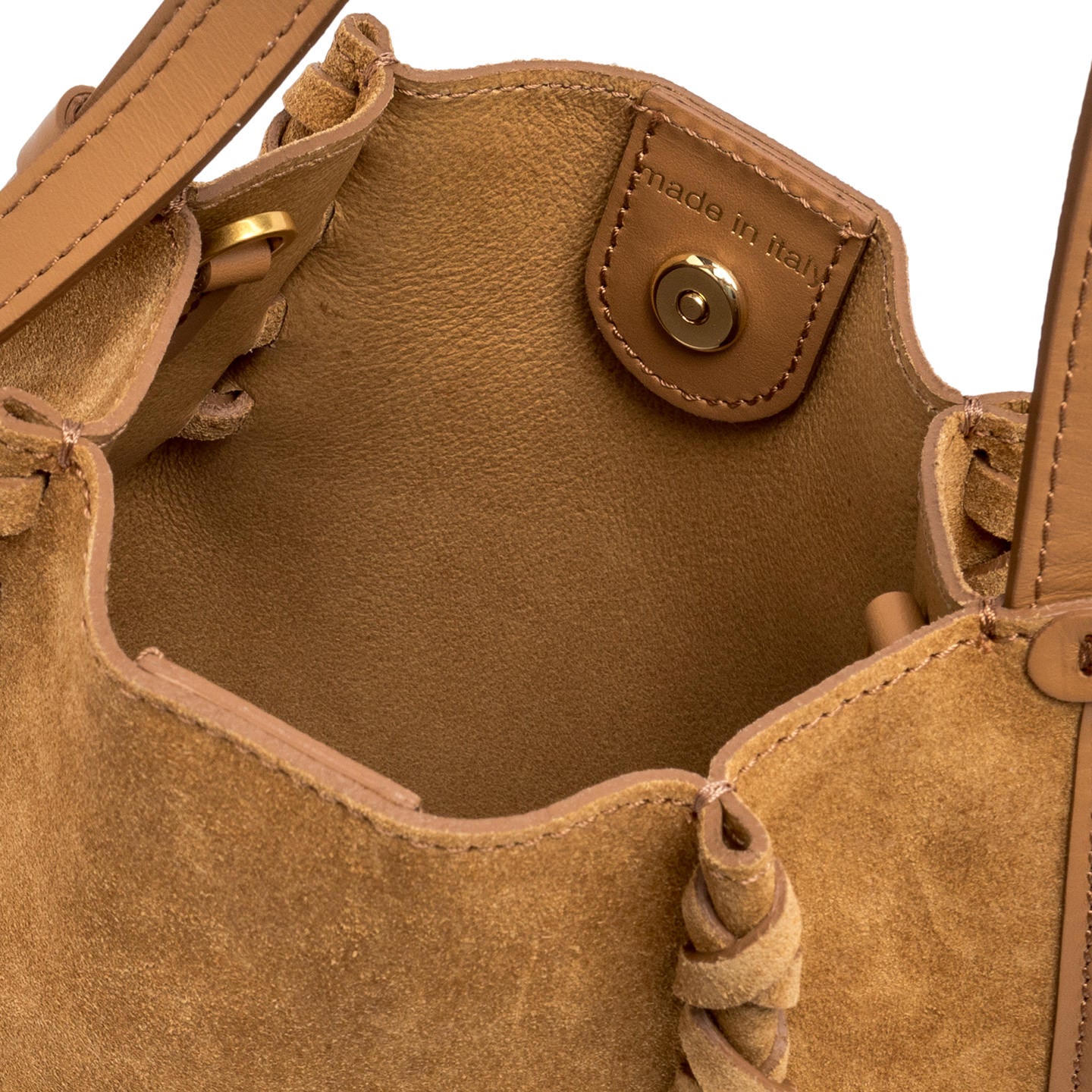 Gianni Chiarini  borsa a spalla in camoscio con infilature color 'peanut butter'